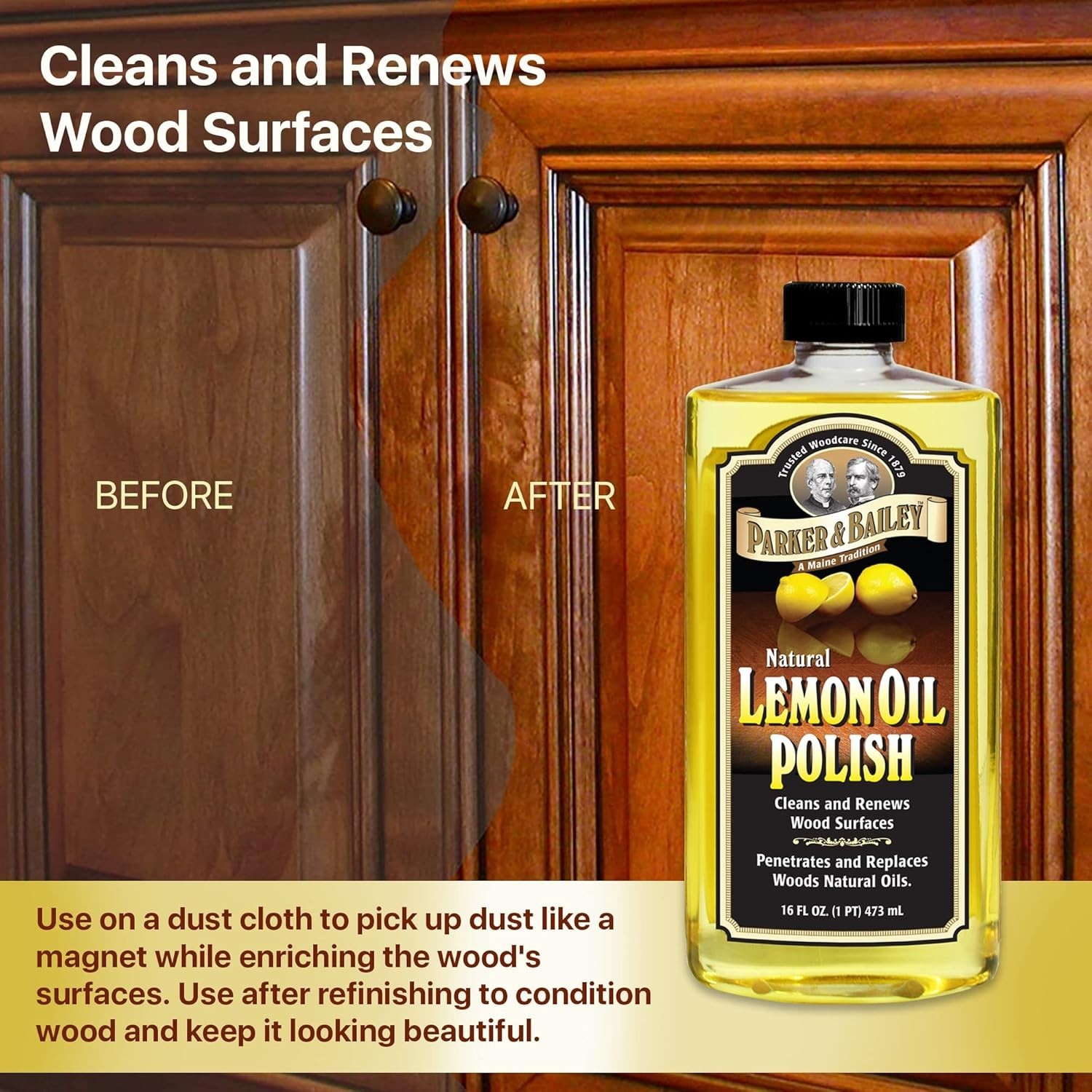 Lemon Oil Polish, Natural Lemon Scented Furniture Cleaner & Wood Table Cleane…
