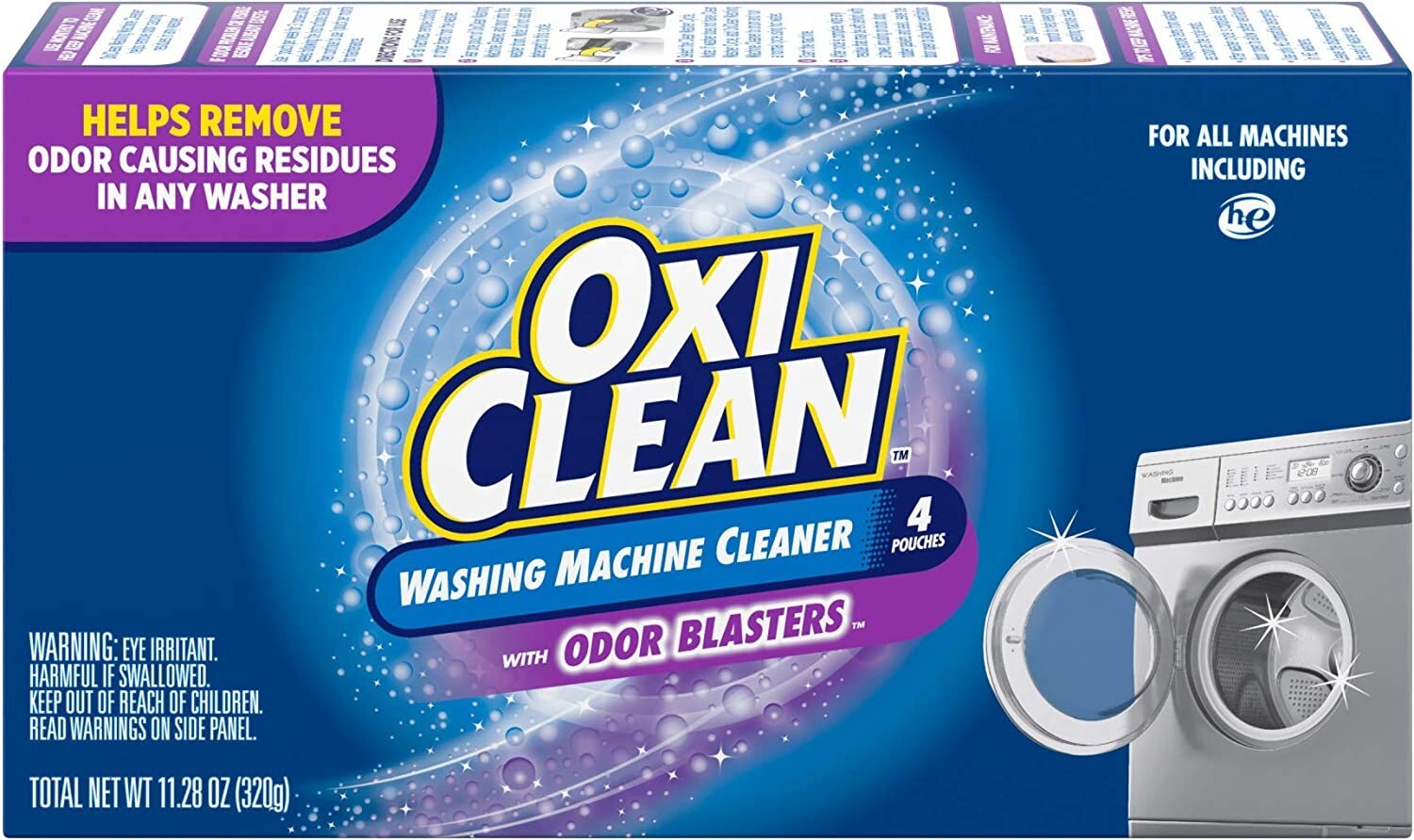 OxiClean Washing Machine Cleaner W/ Odor Blasters All Machines Cleaner, 4 Count