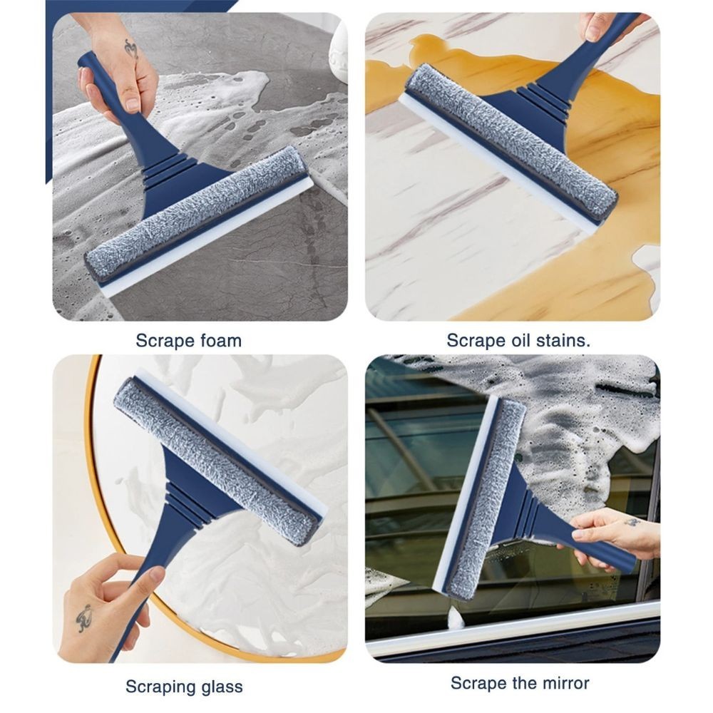 Household Window Glass Cleaner Scraper Anti-Slip Soft Rubber Cleaning Tool