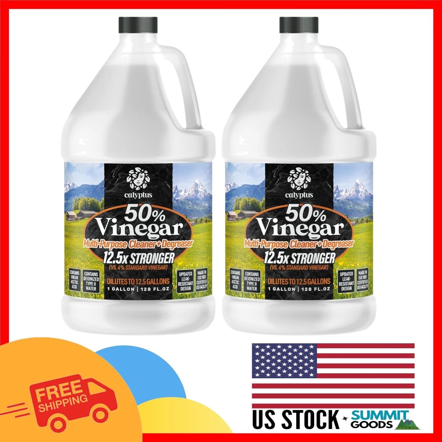 Ultra-Powerful 50% Vinegar Concentrate – Dilutes for Superior Cleaning, 2 Gallon