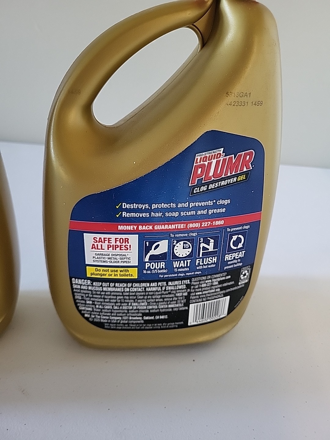 Liquid-Plumr Pro-Strength Clog Destroyer Gel with PipeGuard, 80 fl oz, 2 Pack