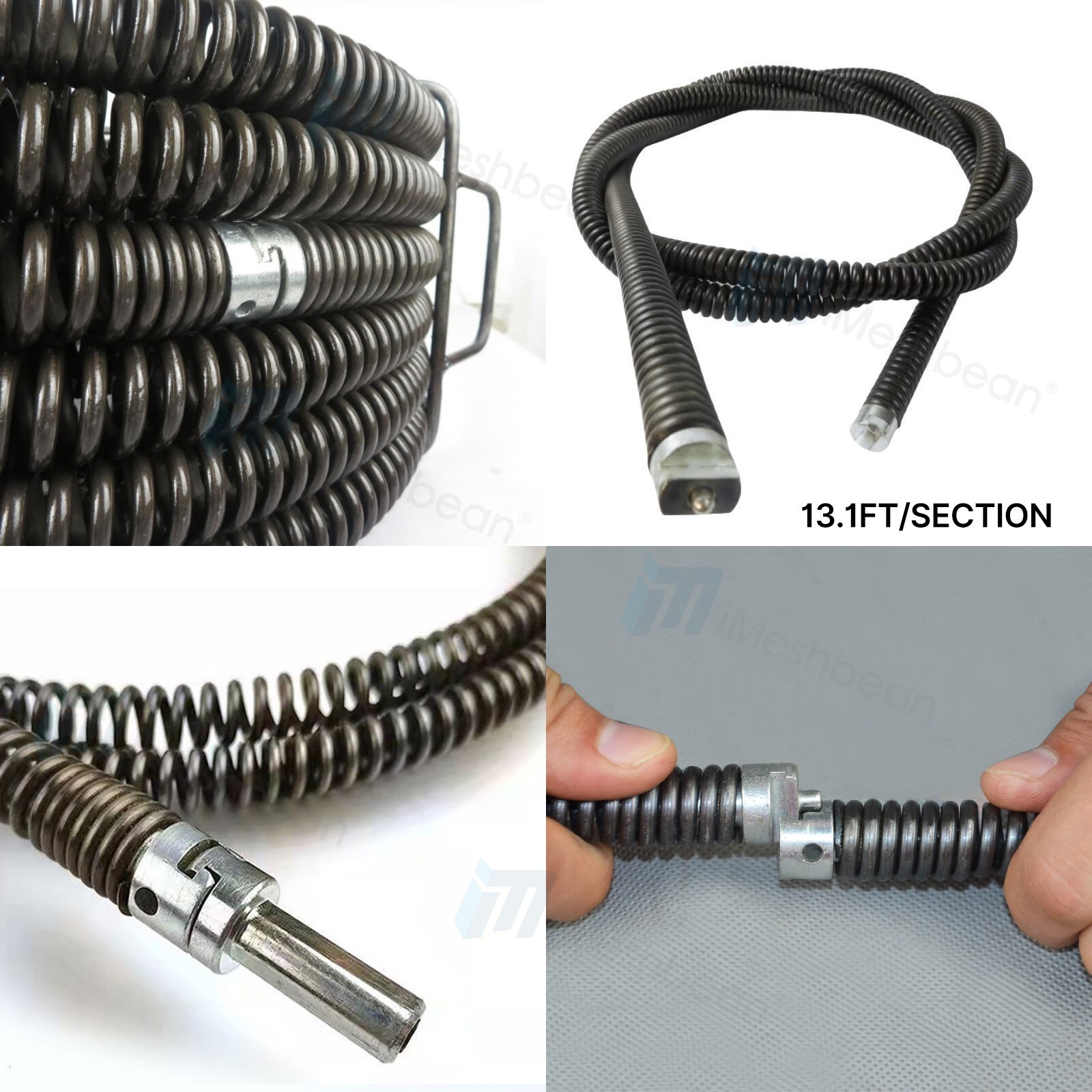 39.4′-65′ Drain Cleaner Auger Cable Replacement Snake Pipe Sewer Wire Snake Spri