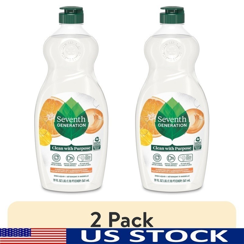 Plant Based Dish Soap Clementine Zest Lemongrass Grease Cutter 19oz Eco Friendly