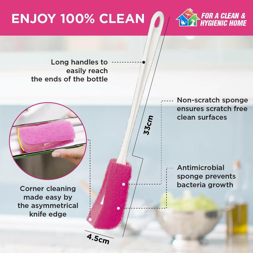 Scotch-Brite Plastic Bottle Cleaner Brush (Pink and White)