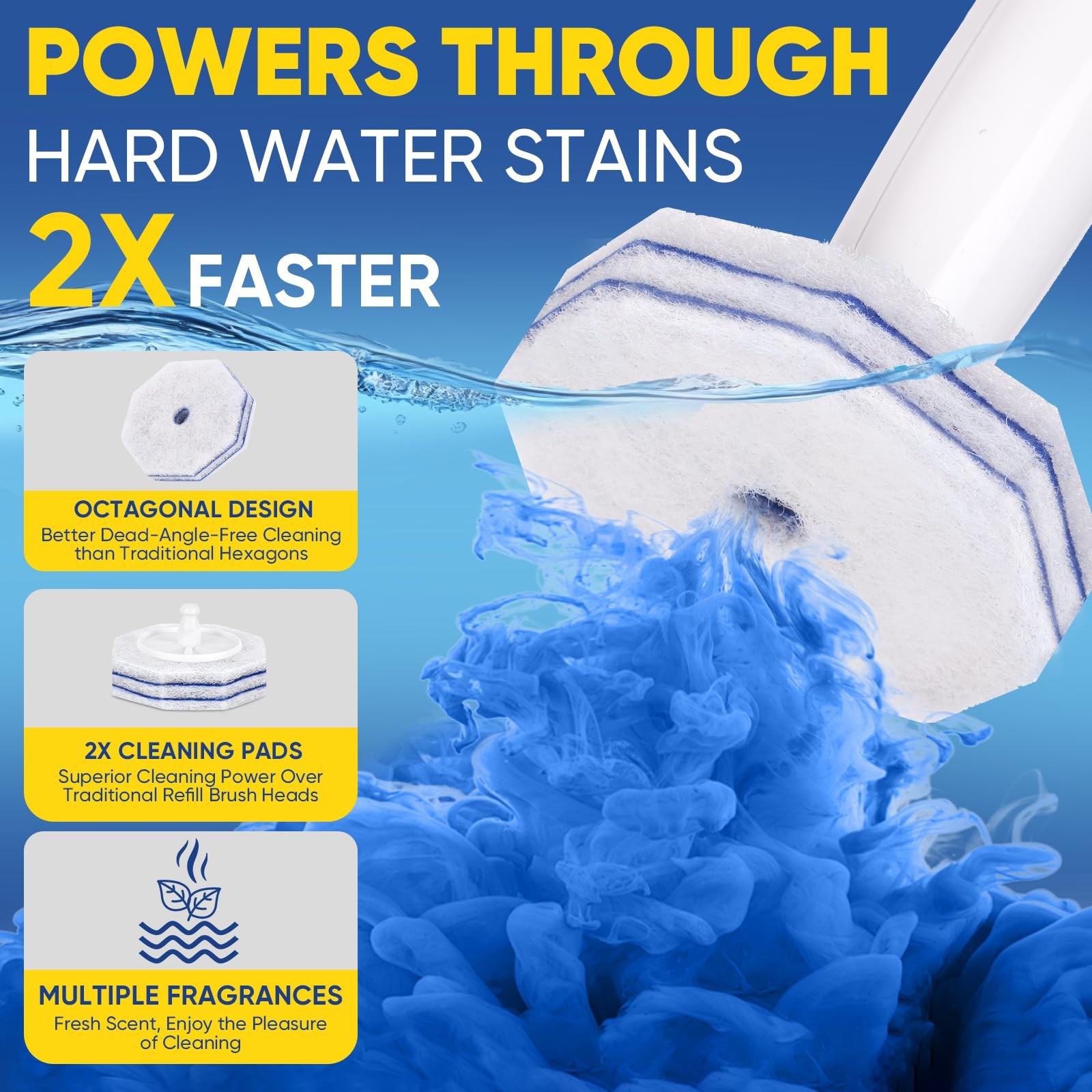 30Ct Aromative Toilet Brush Refills, Toilet Bowl Cleaner Refills, Double-Laye