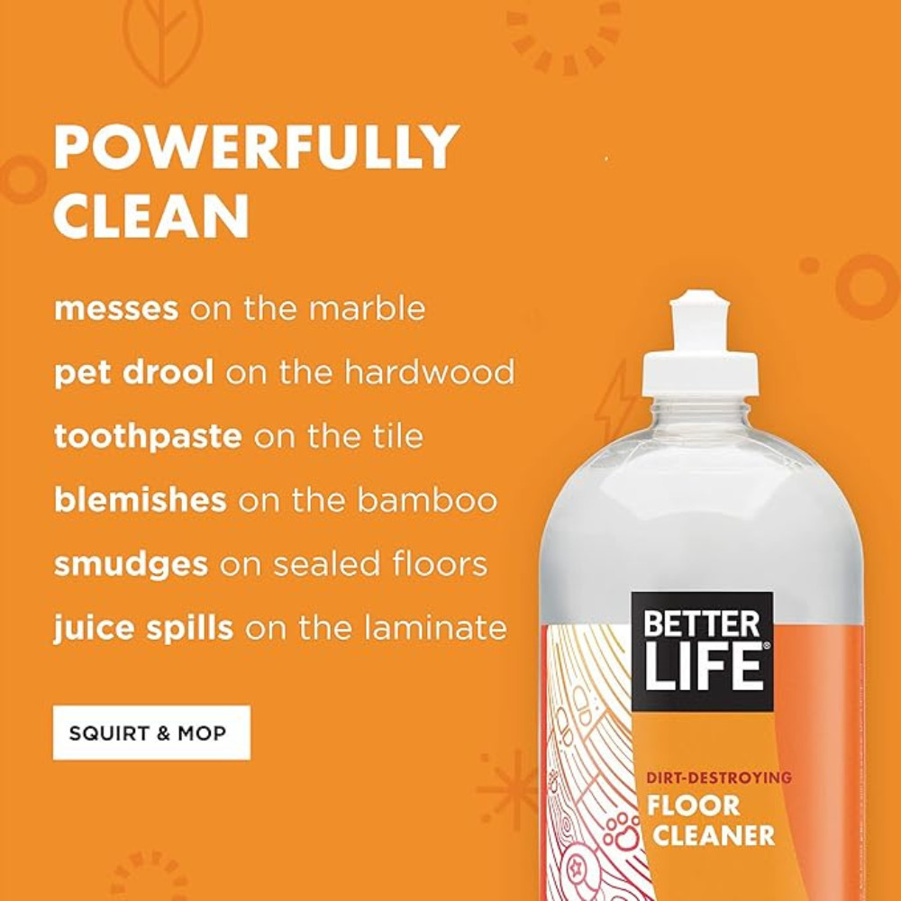 Better Life Natural Floor Cleaner, Citrus Mint, 32 Fl Oz (Pack of 2).