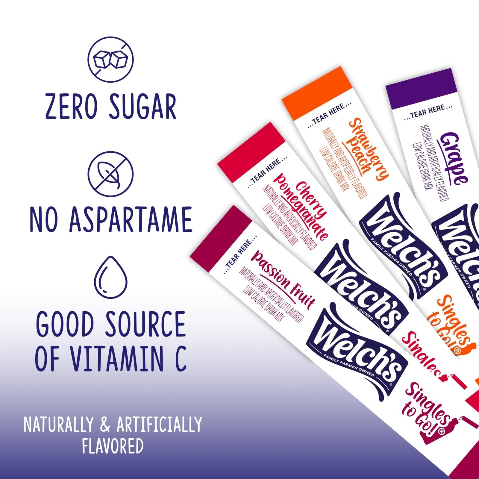 Welch’s Singles To Go Variety Pack Watertok Powdered Drink Mix Includes 4 Fla…