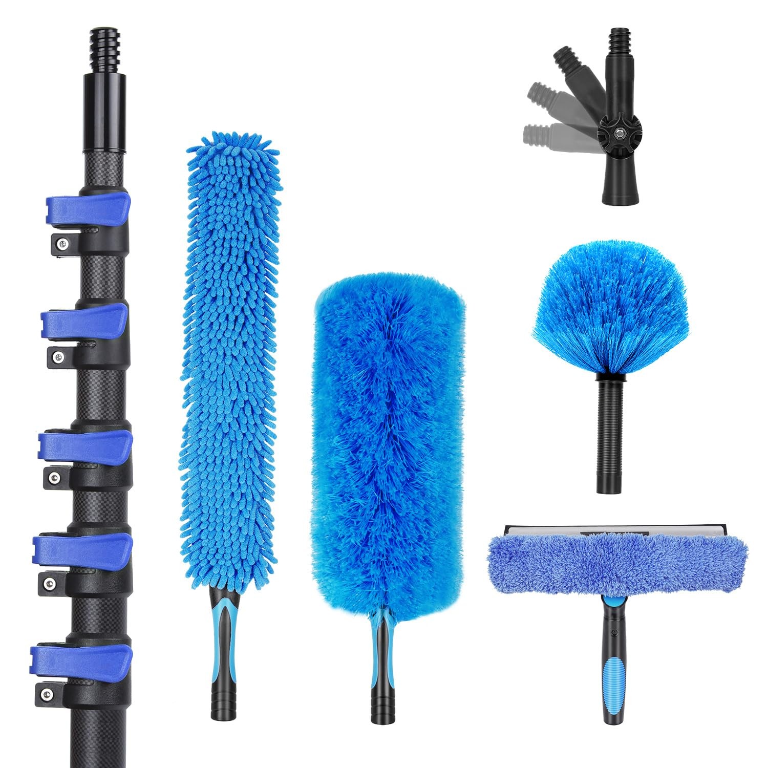 30 Foot High Ceiling Duster Kits with 4.7-24 FT Carbon Fiber Extension Pole, …
