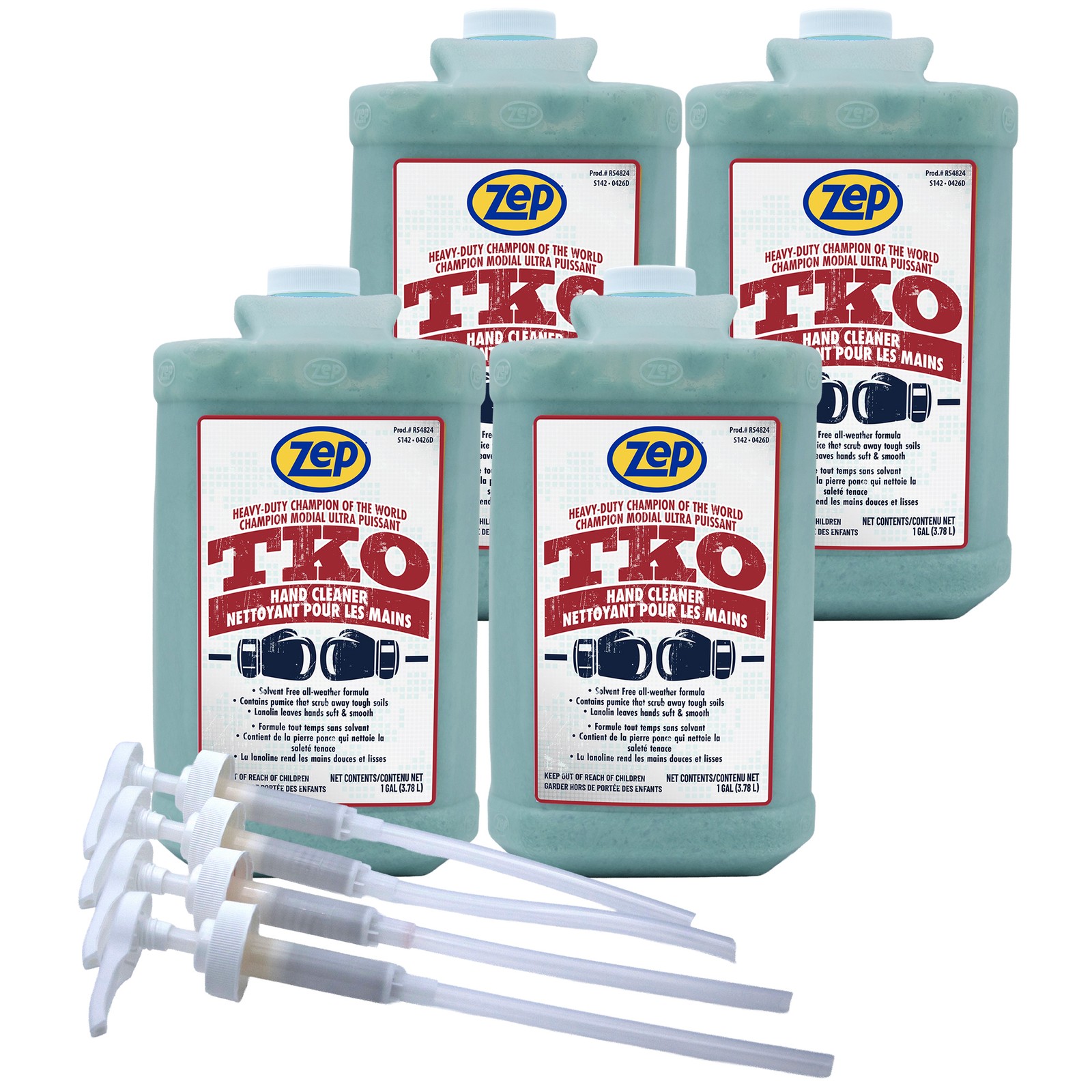 Zep Heavy-Duty TKO Industrial Hand Cleaner – 1 Gallon (Case of 4) – 1049524 –