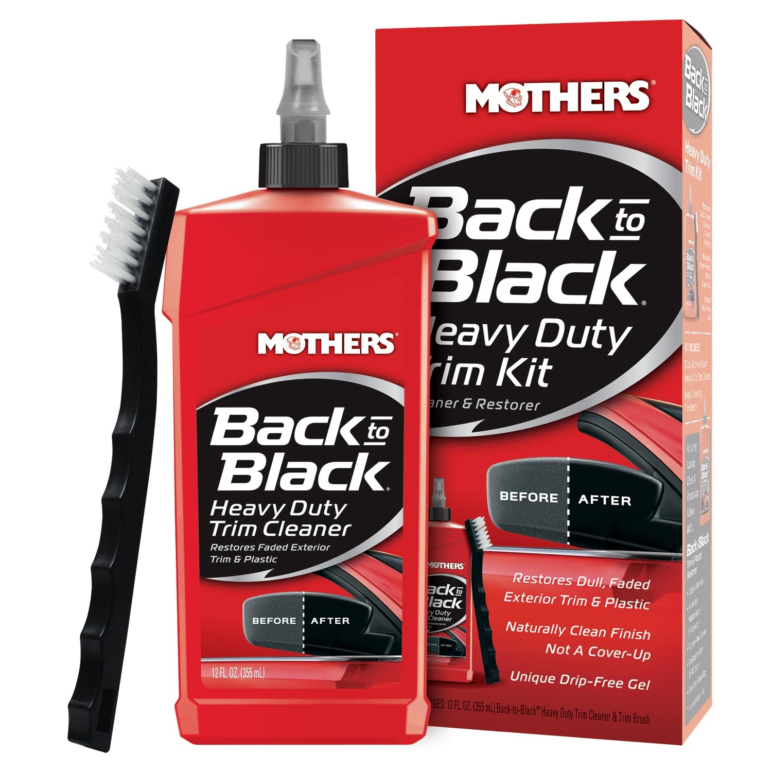 Mothers Back to Black Heavy Duty Trim Cleaner Kit Deep Cleaning Gel 12 Fl Oz