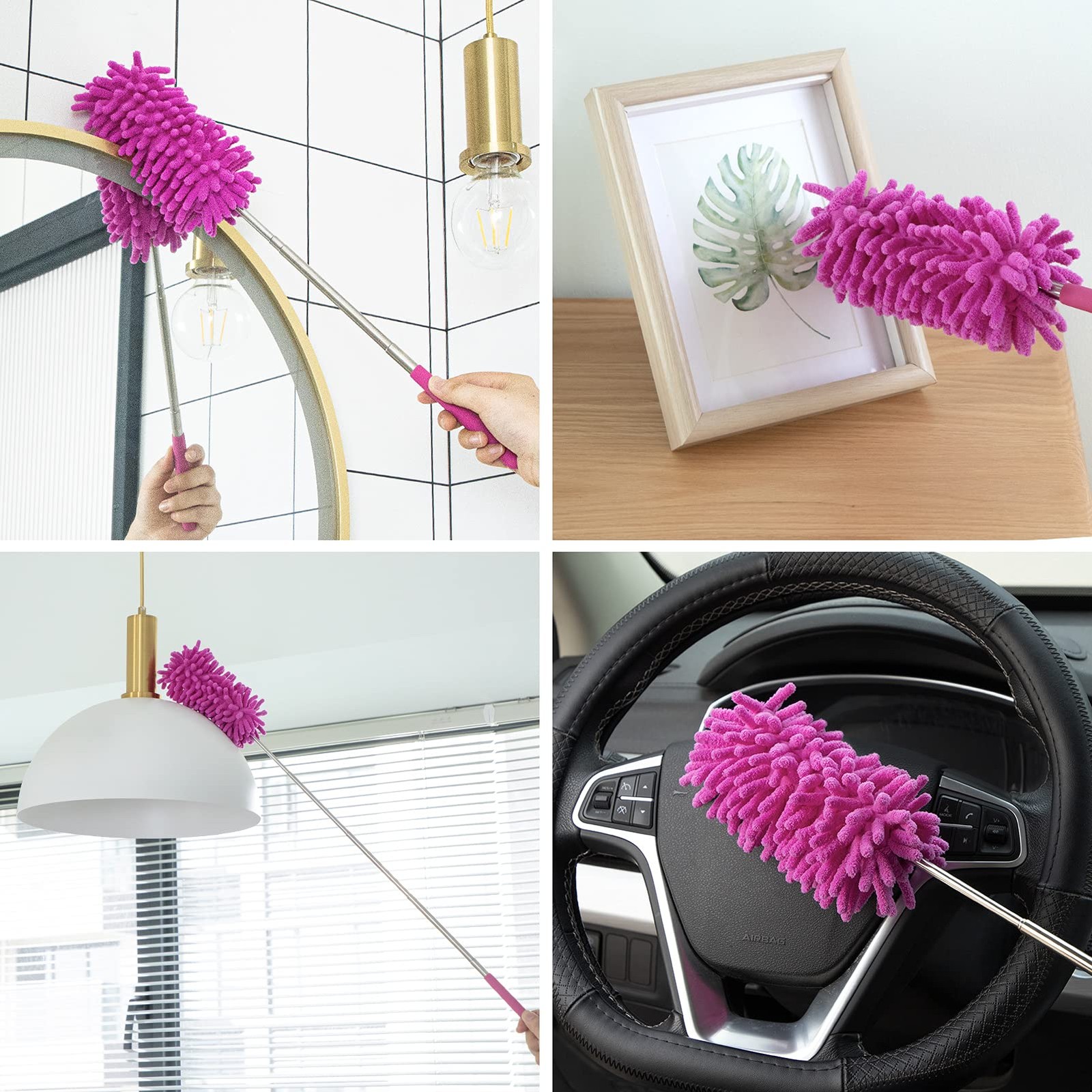 Microfiber Duster for Cleaning, Hand Washable Dusters with 2pcs Replaceable M…