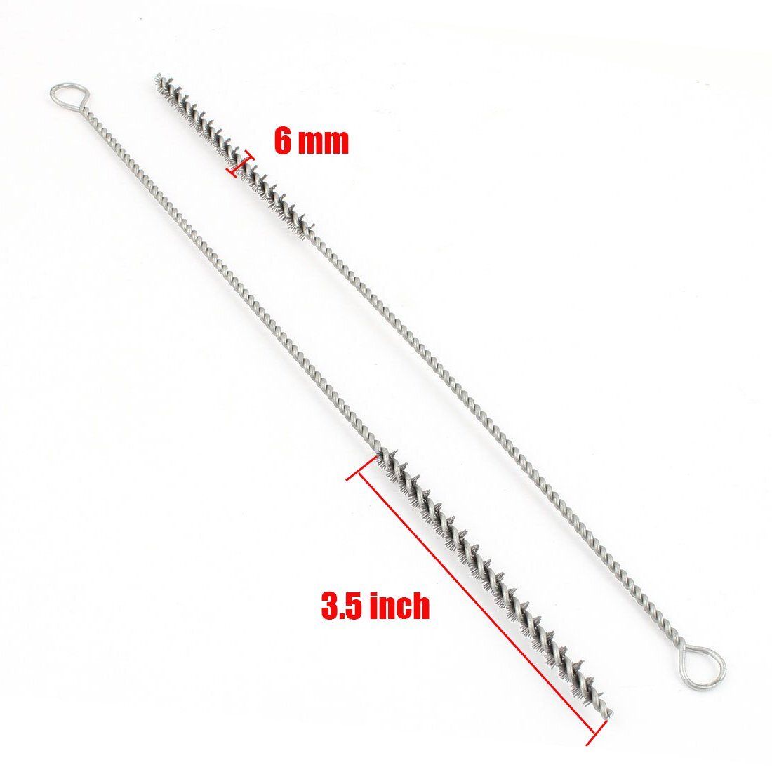 Tube Wire Brush Stainless Steel Bottle 6mmx10.2inch Longhandle Stiff Bristle Cle