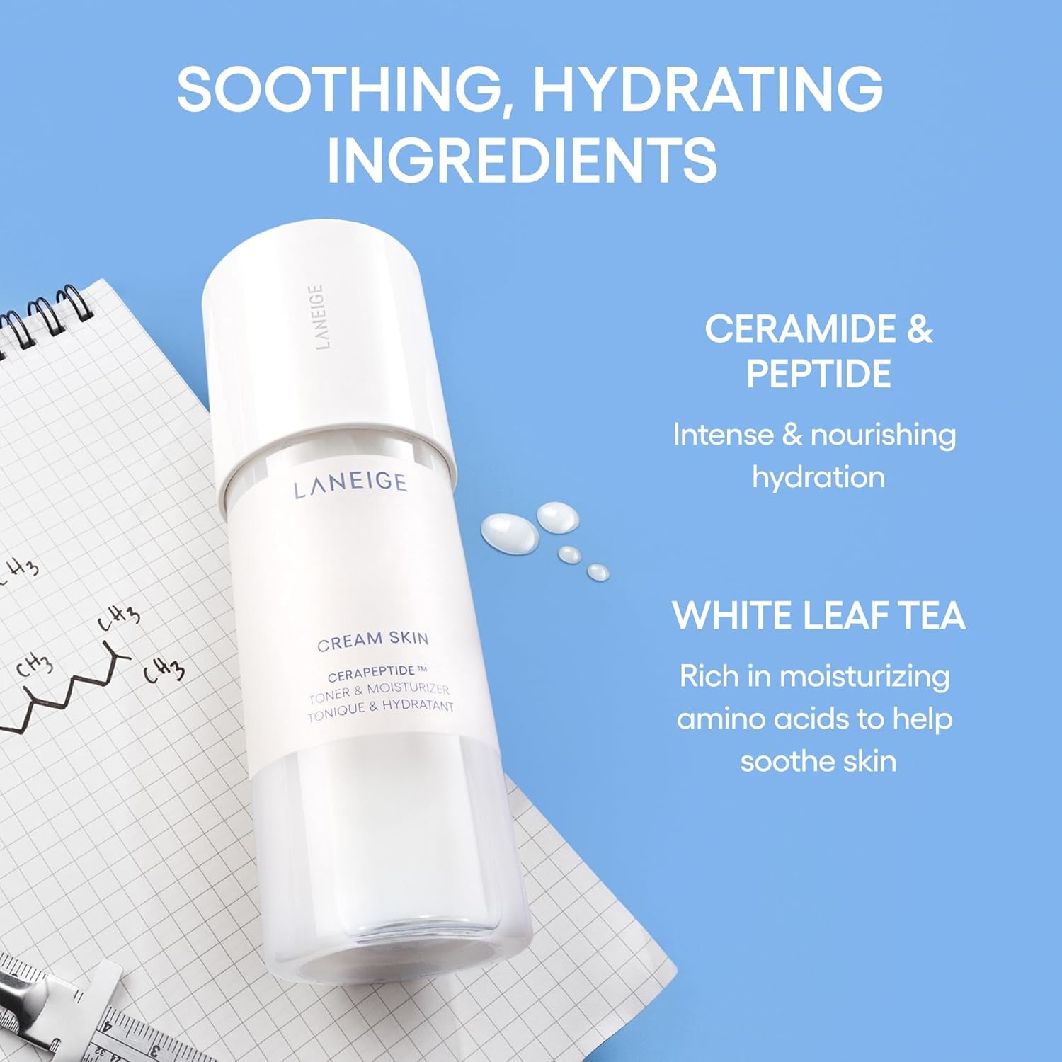 LANEIGE Cream Skin Toner & Moisturizer: Lightweight Refillable Korean Milky To