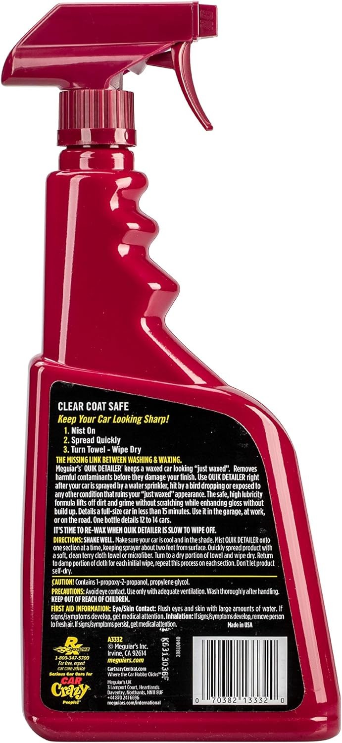 Quik Detailer, Mist & Wipe Car Detailing Spray, Clear Light 32 Fl Oz (Pack of 1)