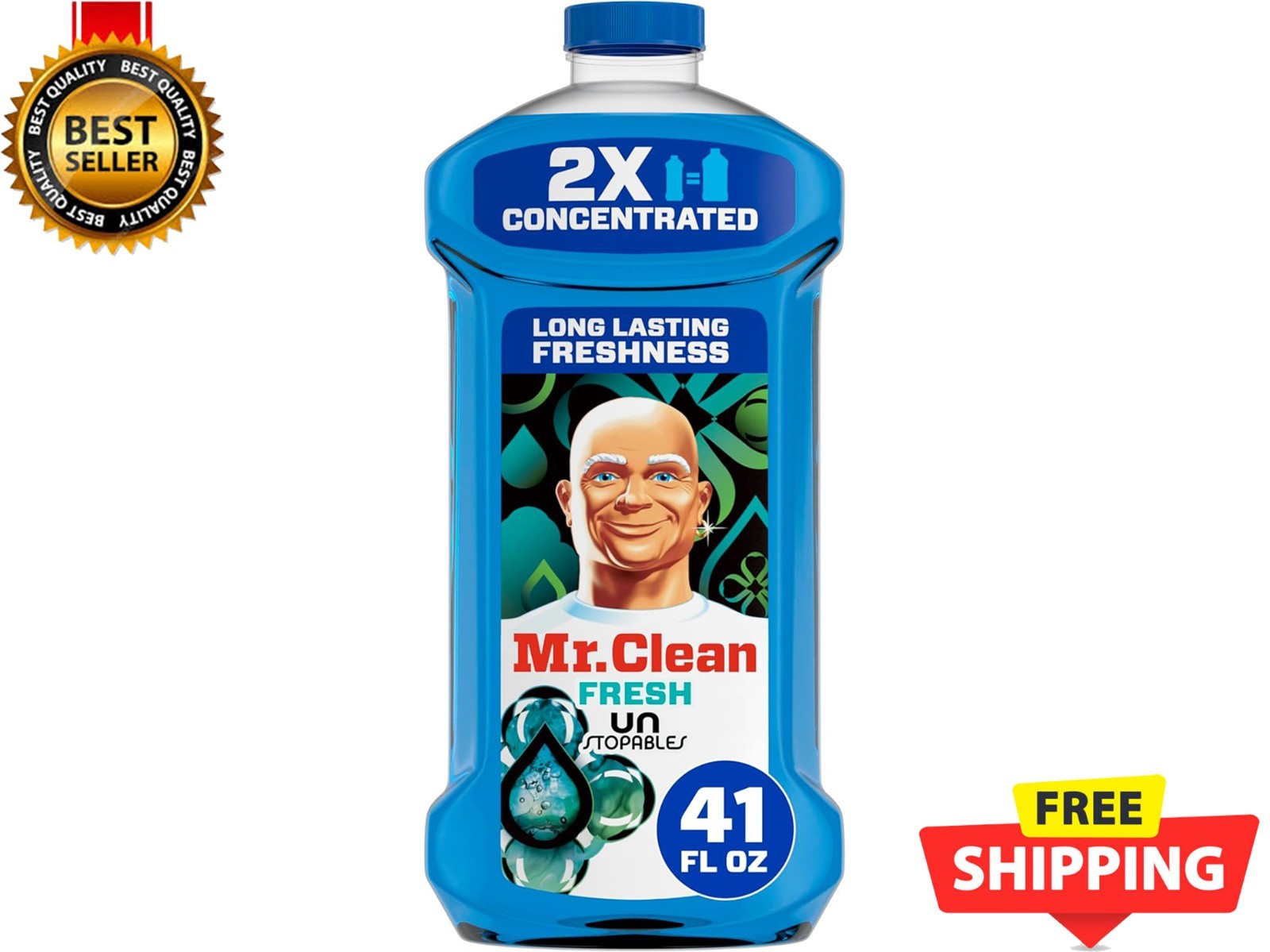 2X Concentrated Multi Surface Cleaner with Unstopables Fresh Scent 41 fl oz