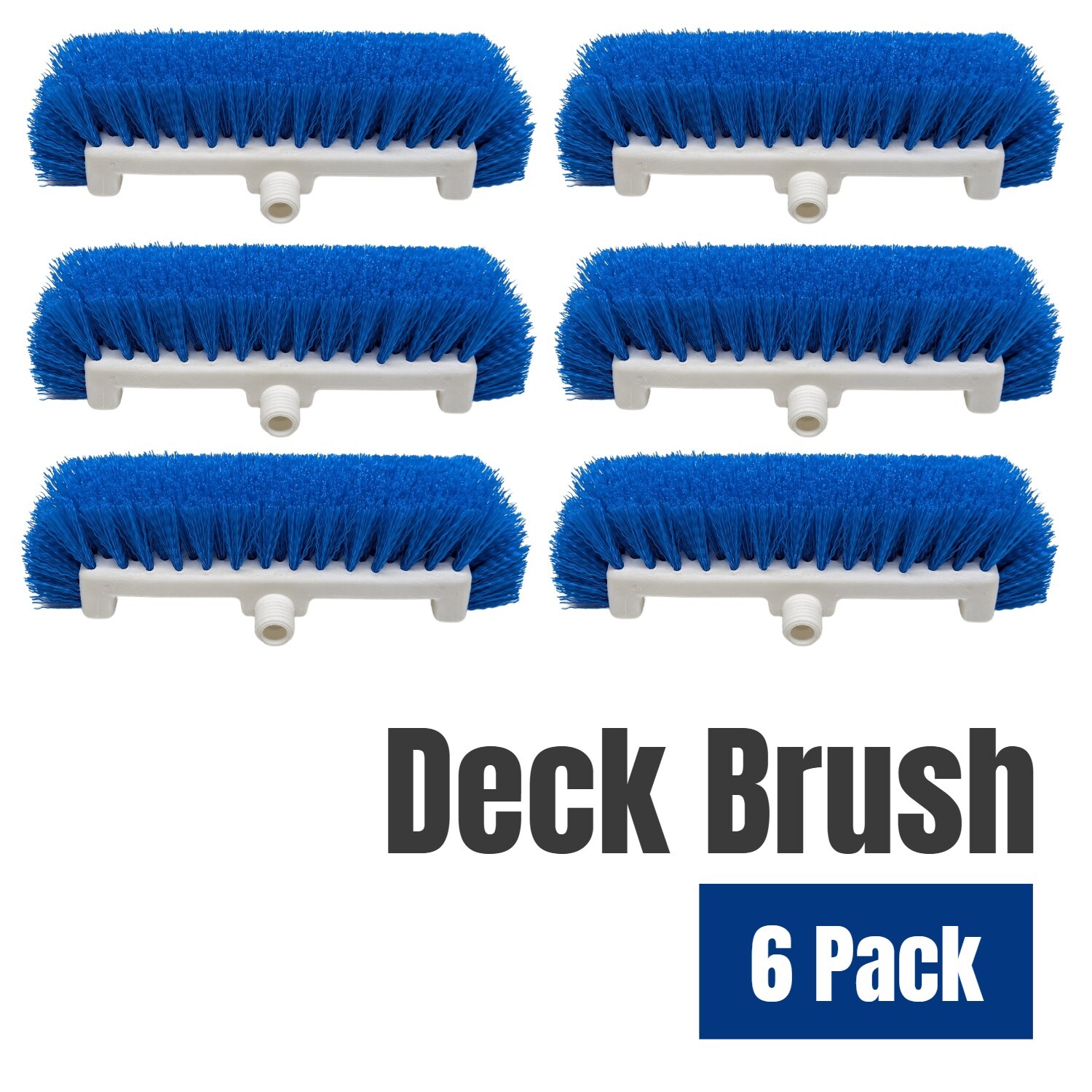 Lot of 6 Extra Heavy Duty Deck Scrubber Cleaning Brush Blue Bristles Replacement