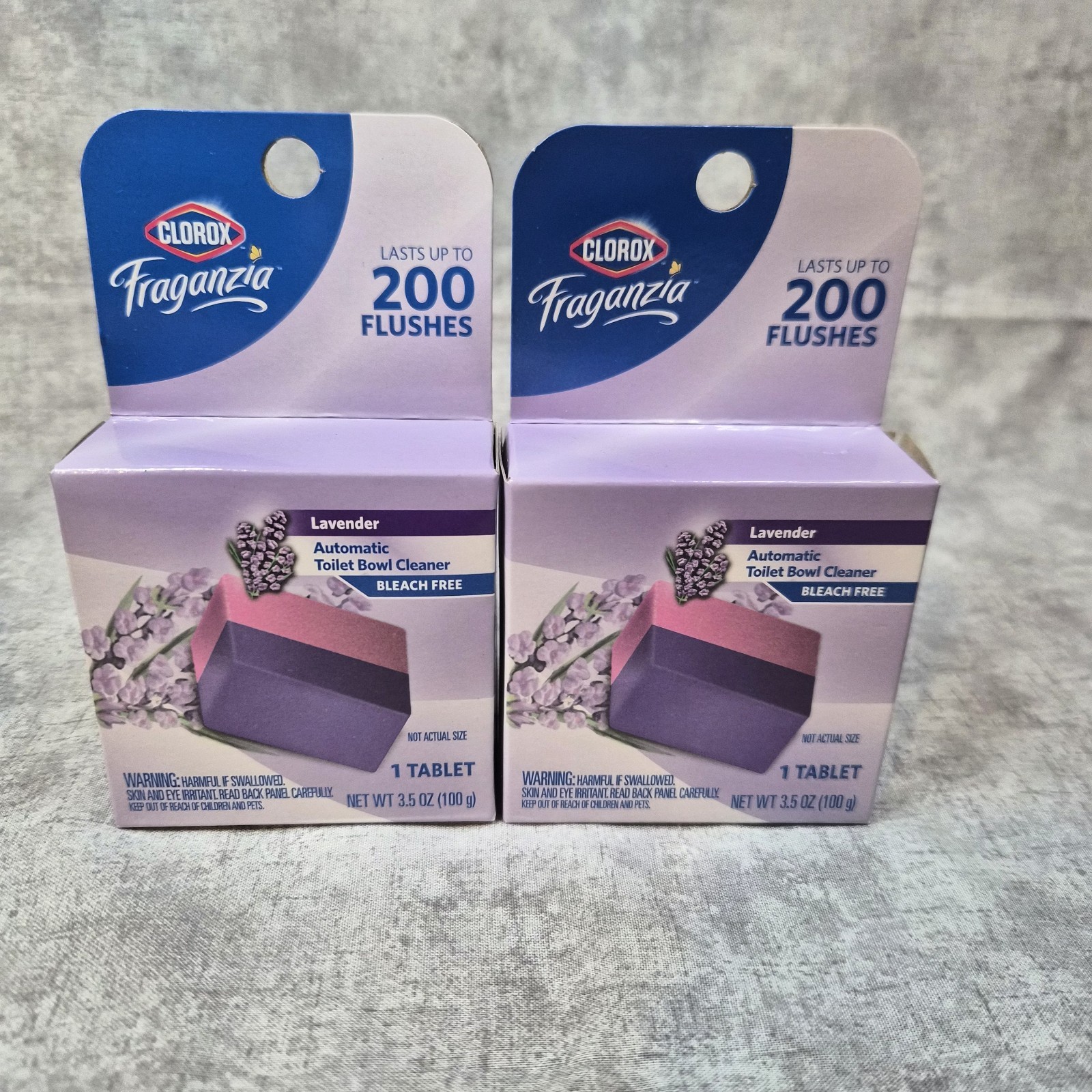 2x Clorox Fraganzia Automatic Toilet Bowl Cleaner Lavender Bleach Free Tablet
