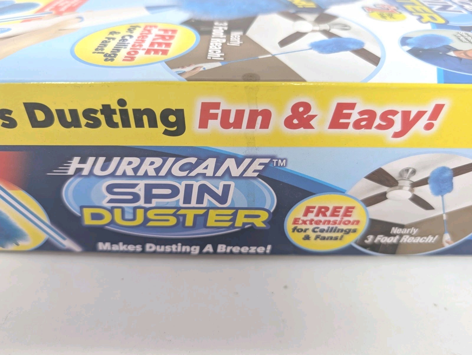 Hurricane Spin Duster Motorized Dust Wand w/ Extension for Ceilings & Fans NOS
