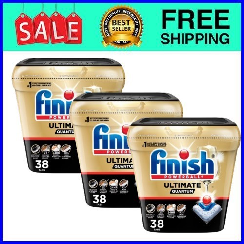 Finish Ultimate Quantum Dishwasher Pods 38 Tabs 3-Pack Fast Ship USA