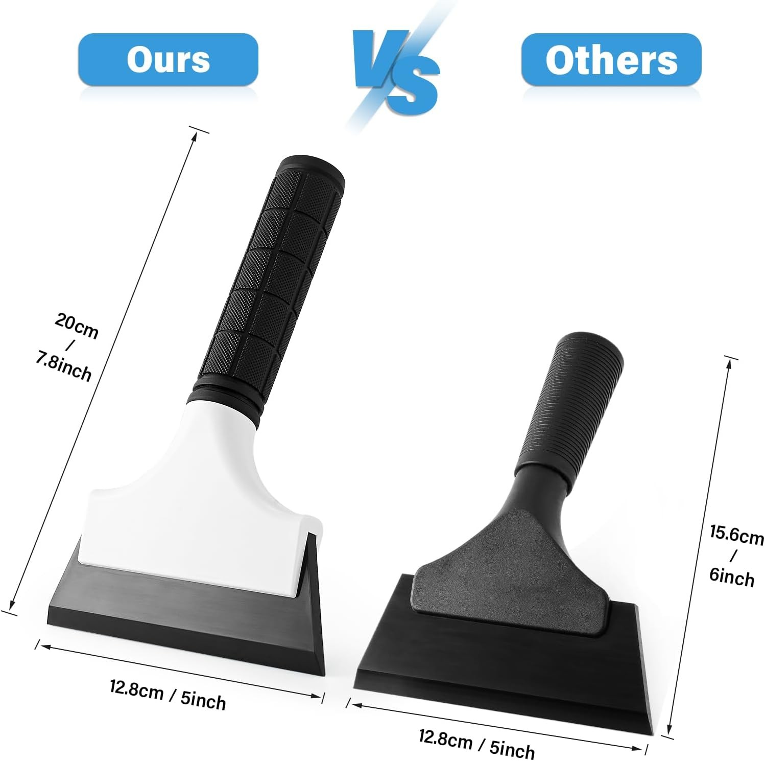 2PCS Small Rubber Squeegee Ice Scraper Window Shower Squeegee,Auto Water Blade