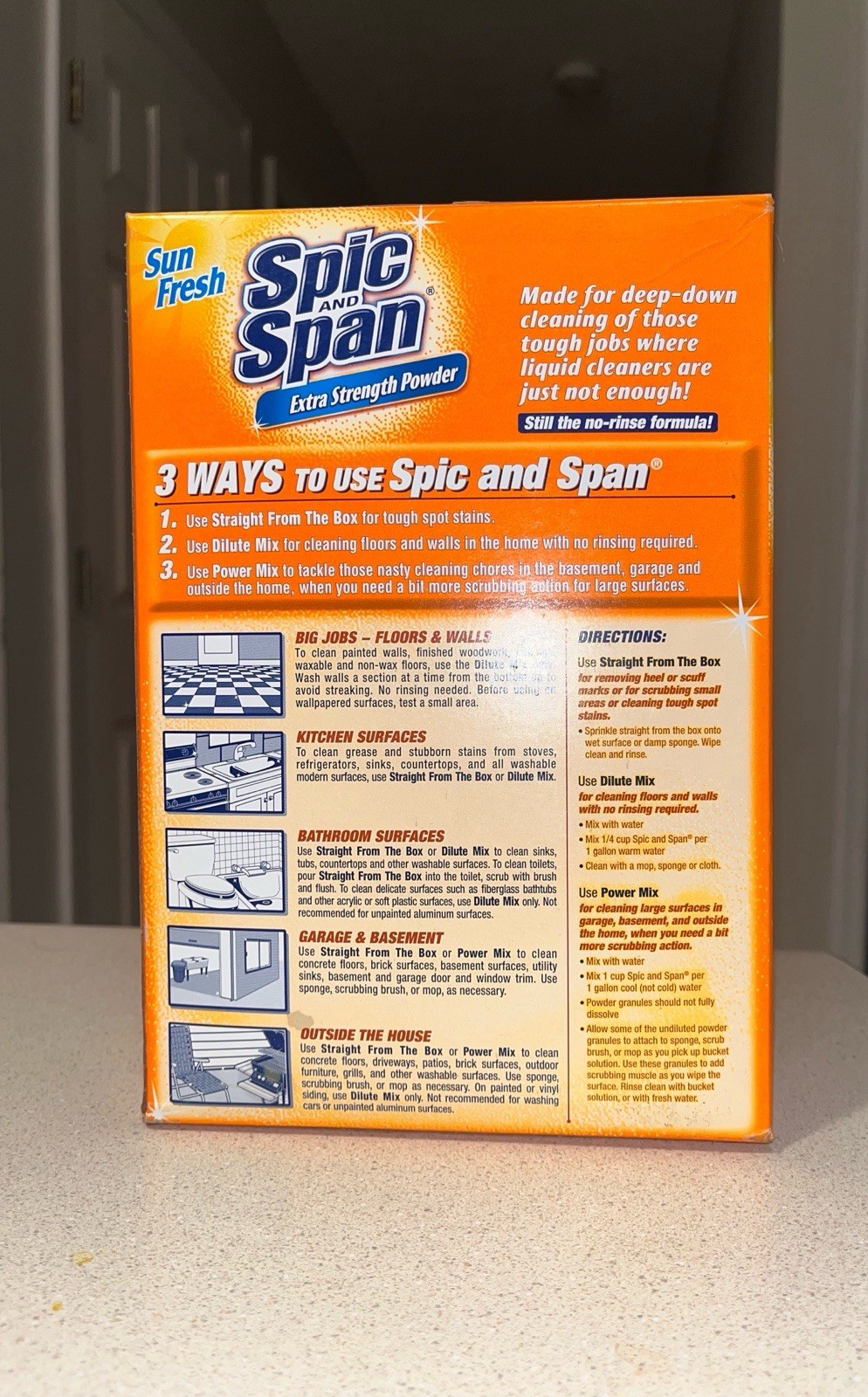 Spic and Span Extra Strength Powder All Purpose 27oz Box Heavy Duty Sun Fresh