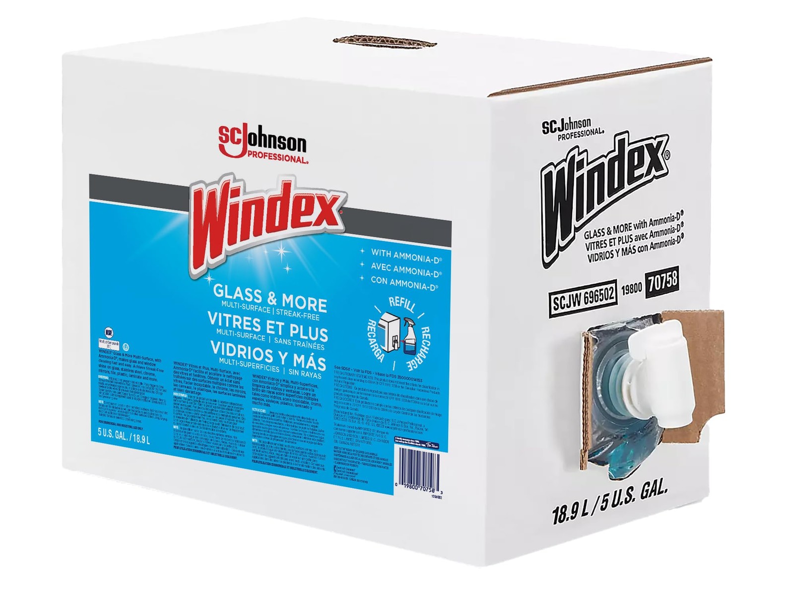 Windex Glass Cleaner 640 Fl Oz with Ammonia D Streak Free Multi Surface Cleaner