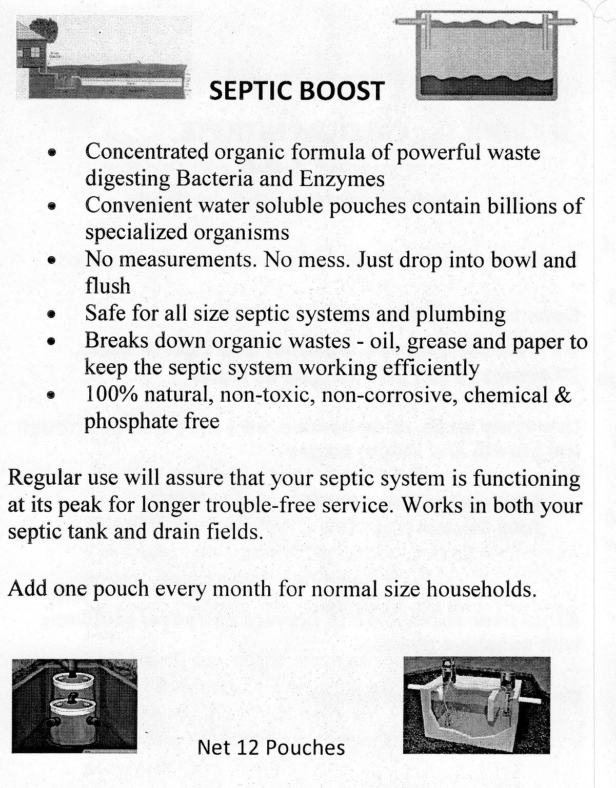 Septic Tank/System Booster Treatment 12 month supply