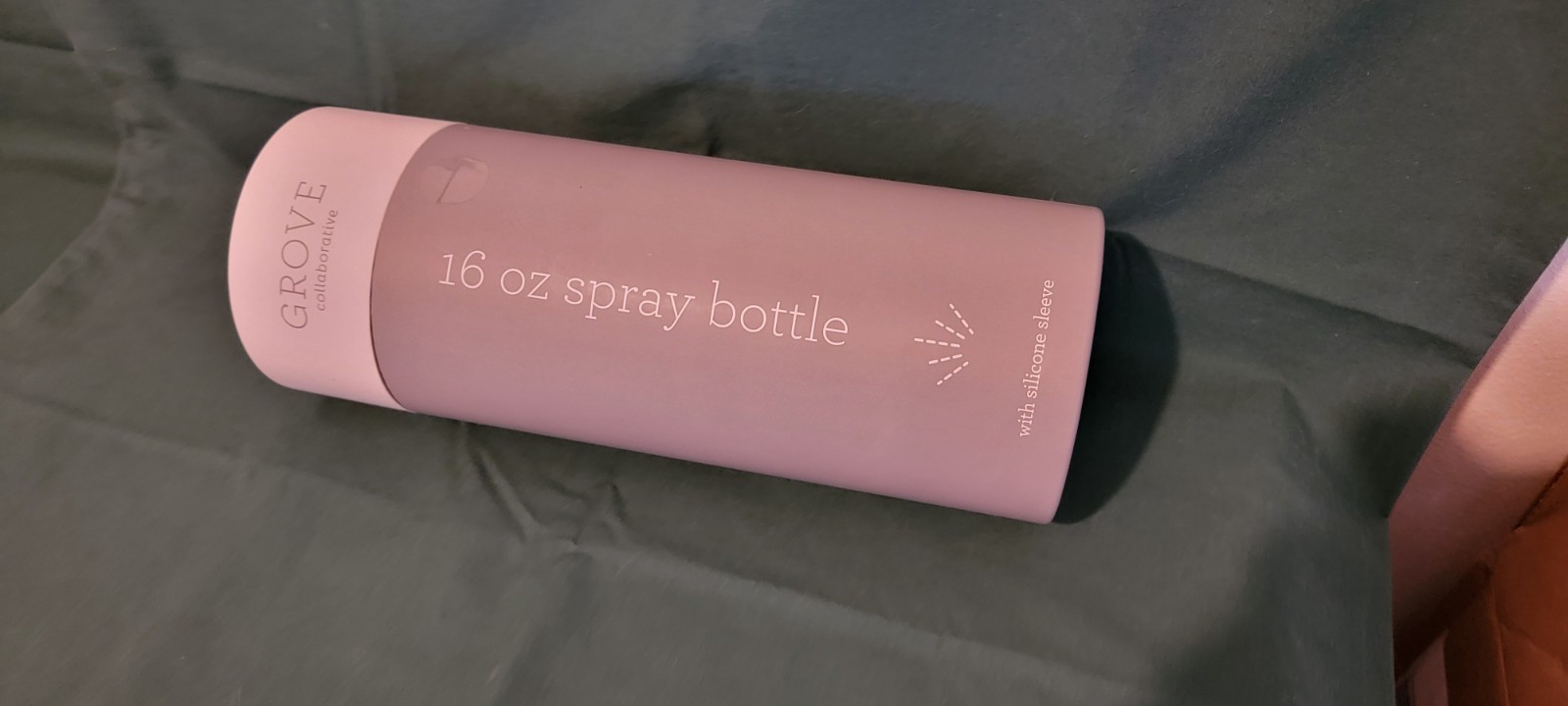 Grove Collaborative 16 oz Glass Spray Bottle With Silicone Light Gray Sleeve New
