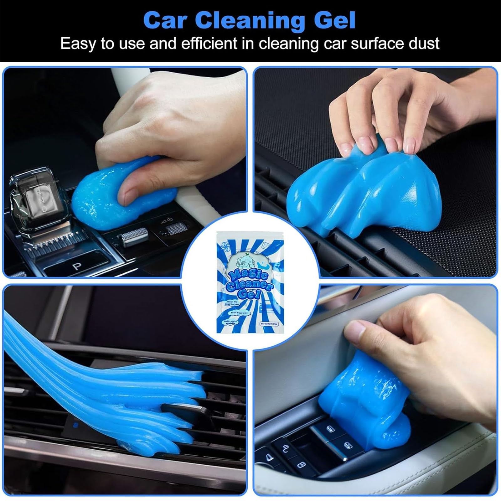 10PCS Car Detailing Brush, Ultra Soft Boars Hair Car Interior Exterior Detail…