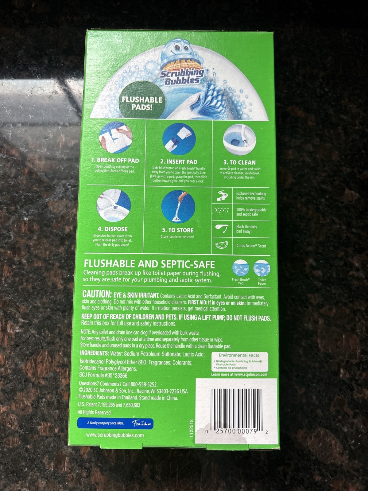 Scrubbing Bubbles Toilet Bowl Brush and Holder with Cleaner Refill Pads, Fresh B