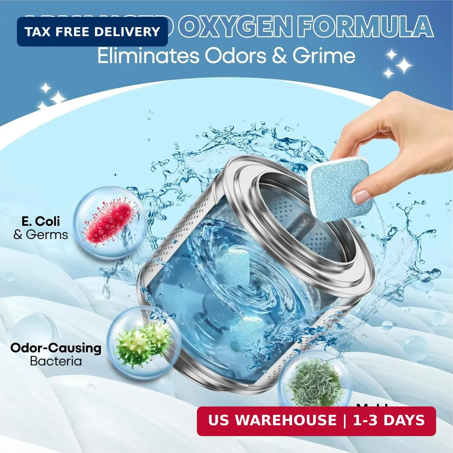 Washing Machine Cleaner Descaler Tablets 12 Pack (1 Year Supply) – Deep Cleaner