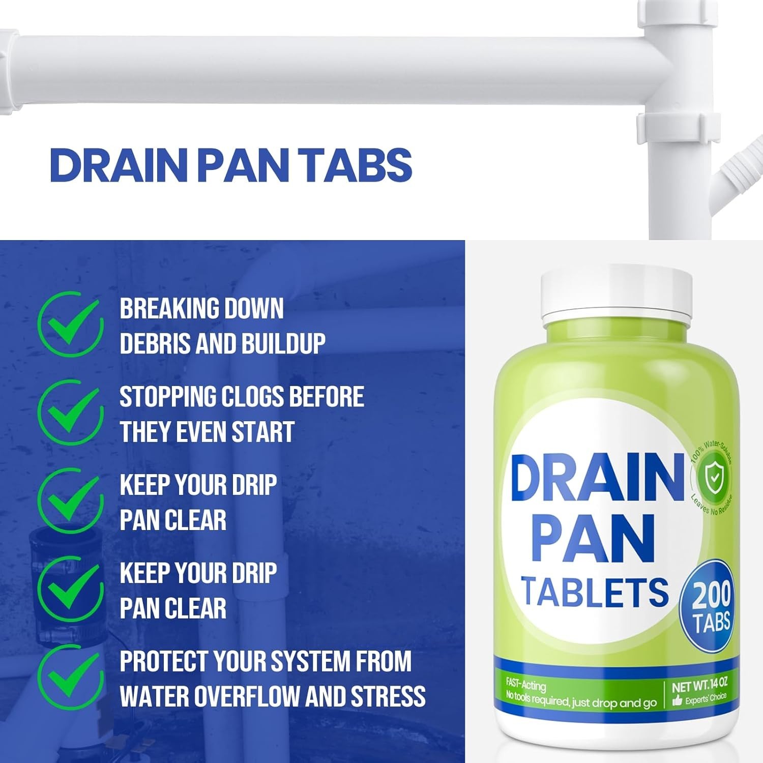 – 200 Tablets, AC Drain Line Cleaner, Fast-Acting Treatment for HVAC, Window …