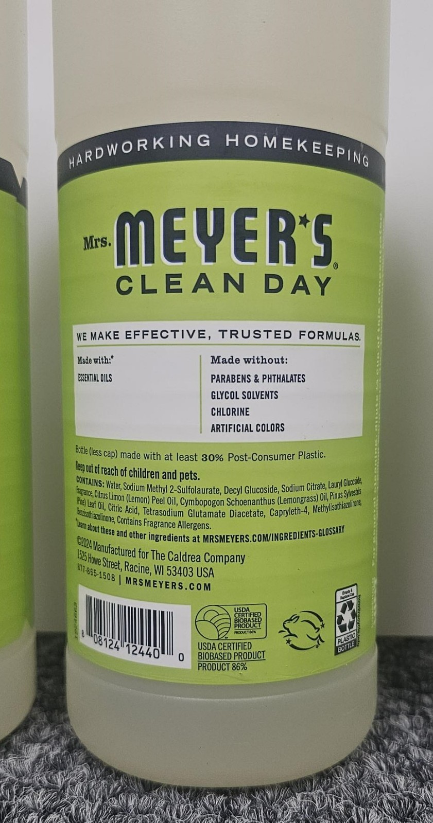 3 X MRS MEYER’S Clean Day Multi-Surface Cleaner LEMON VERBENA 32 Fl Oz/EACH