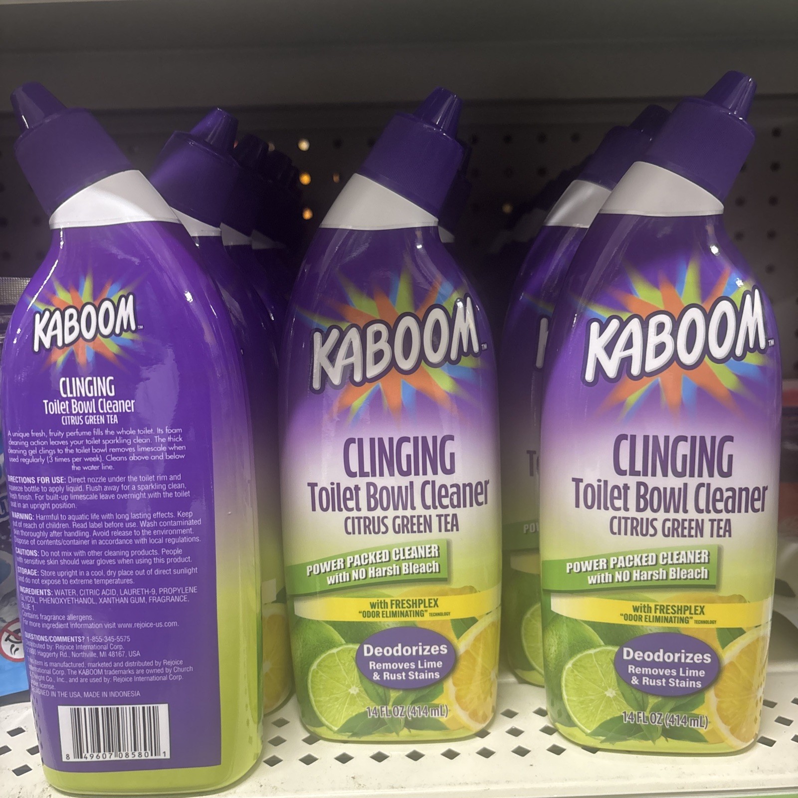 3 Kaboom Clinging Toilet Bowl Cleanser and Deodorizer 14 fl Oz, Pack of 3