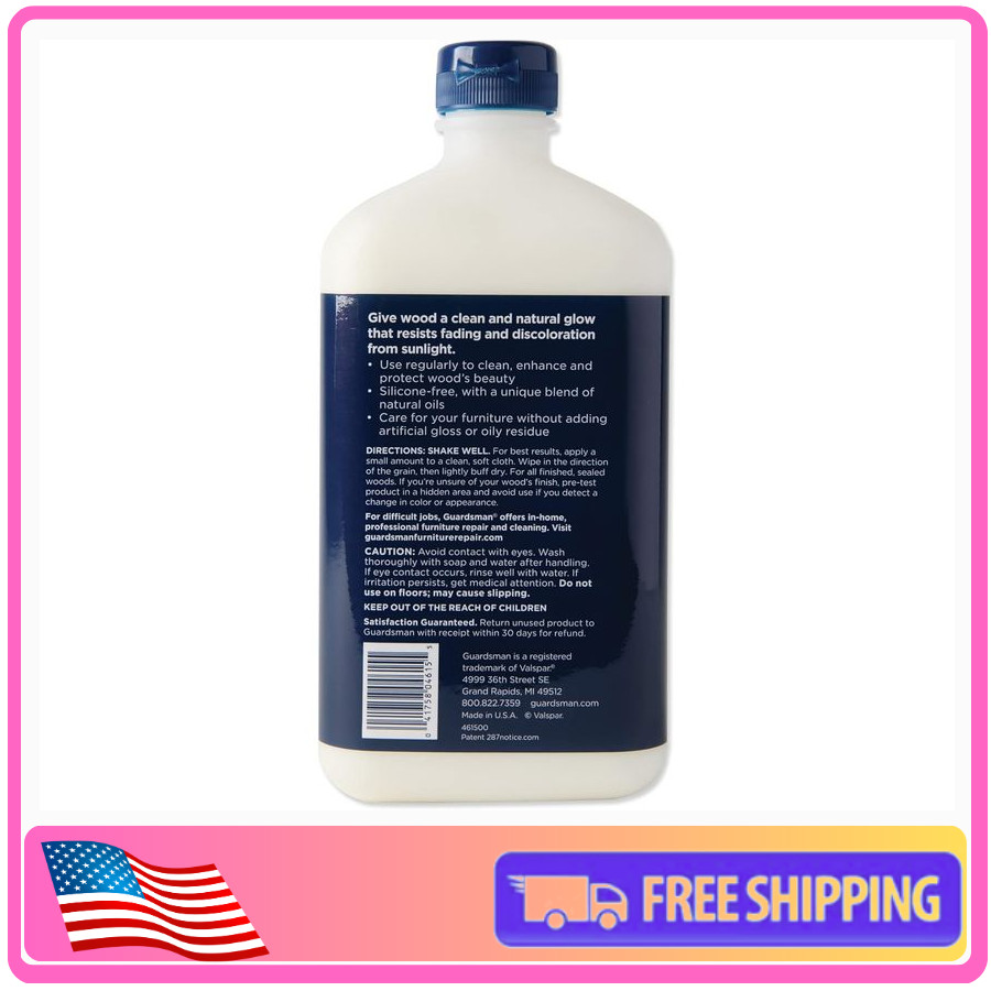 Guardsman Wood Furniture Polish 16.9 oz Cream Clean UV Protection 461500