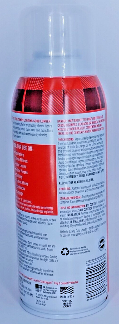 NEW NOS Scotchgard 3M Fabric Protector 10 oz Can, Repels Liquids & Blocks Stains