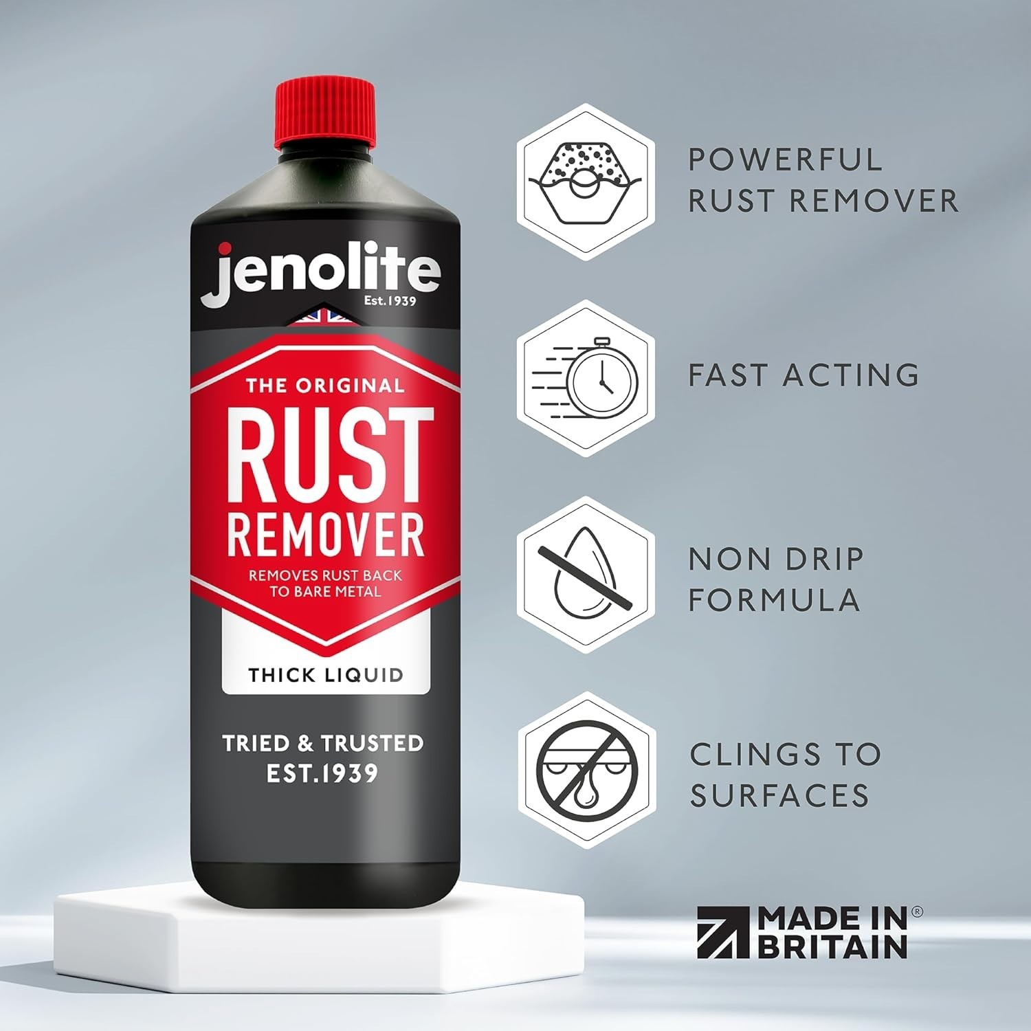 Thick Industrial Rust Remover – Fast Acting for Automotive & Garden, 34 oz