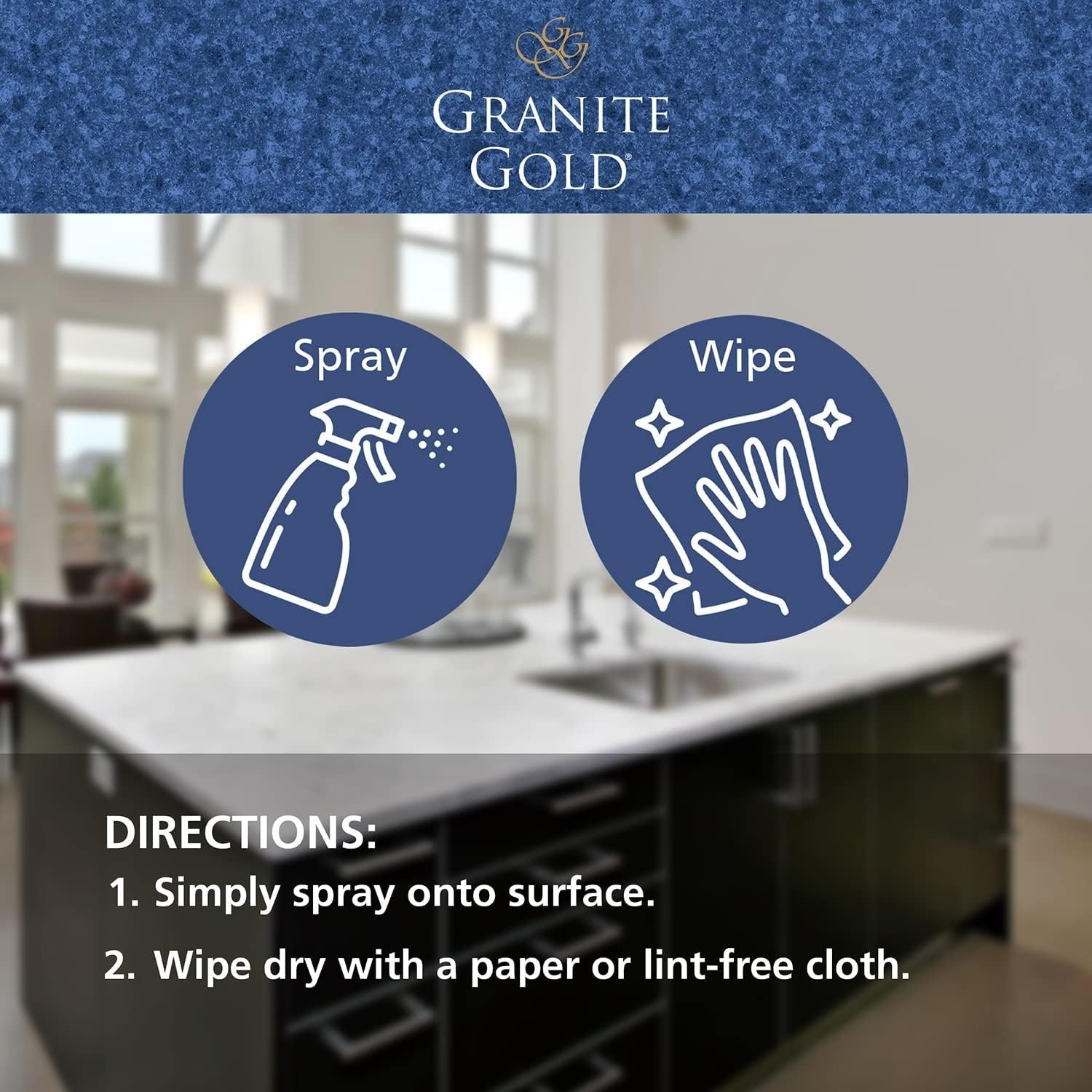Gentle pH Neutral Quartz Cleaner Spray – Safe for All Quartz Surfaces, 24 Fl Oz