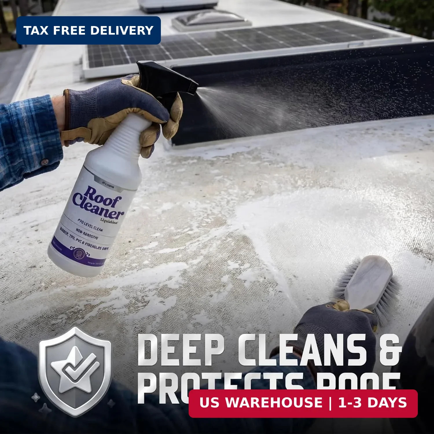 Roof Cleaner RV Roof Cleaner with UV Protection, Removes Dirt & Grime, Safe for