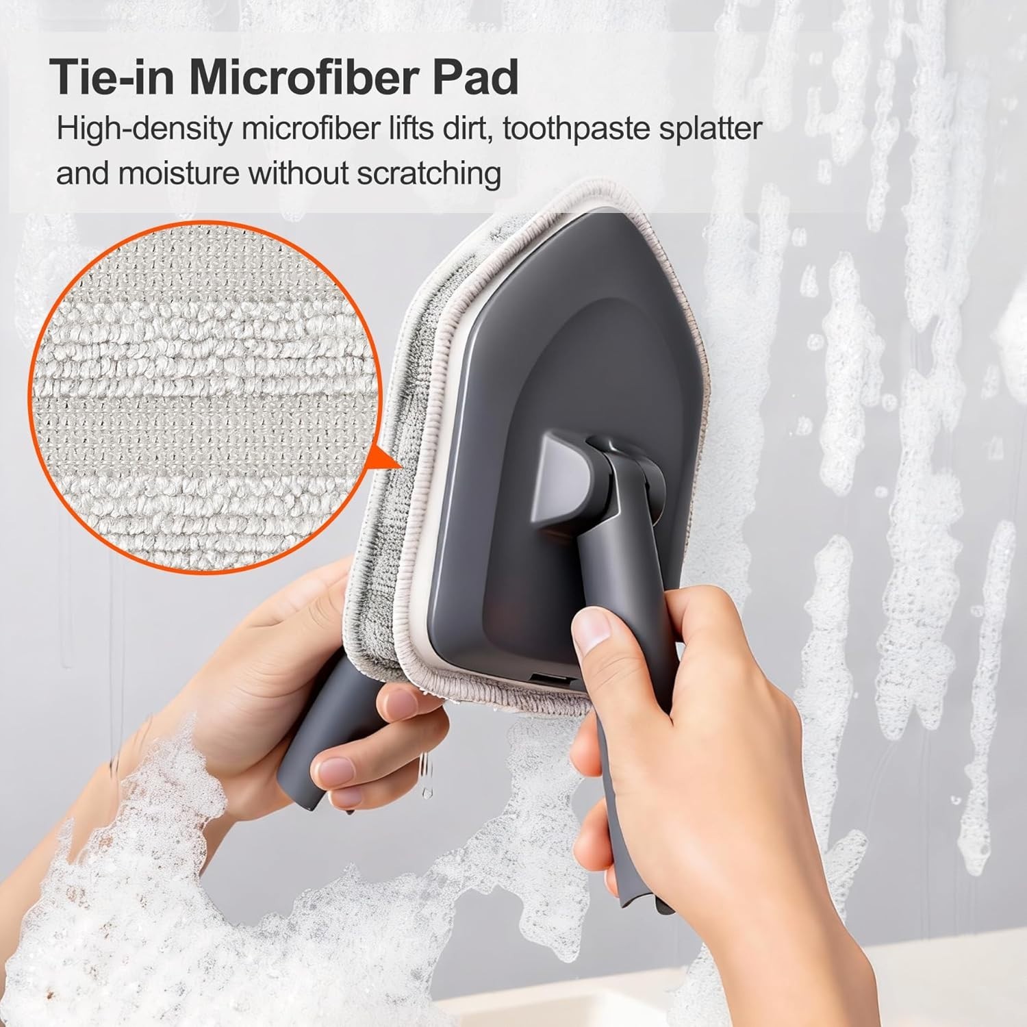 Lightweight No Scratch Tile Scrubber with 56″ Stainless Steel Extendable Handle