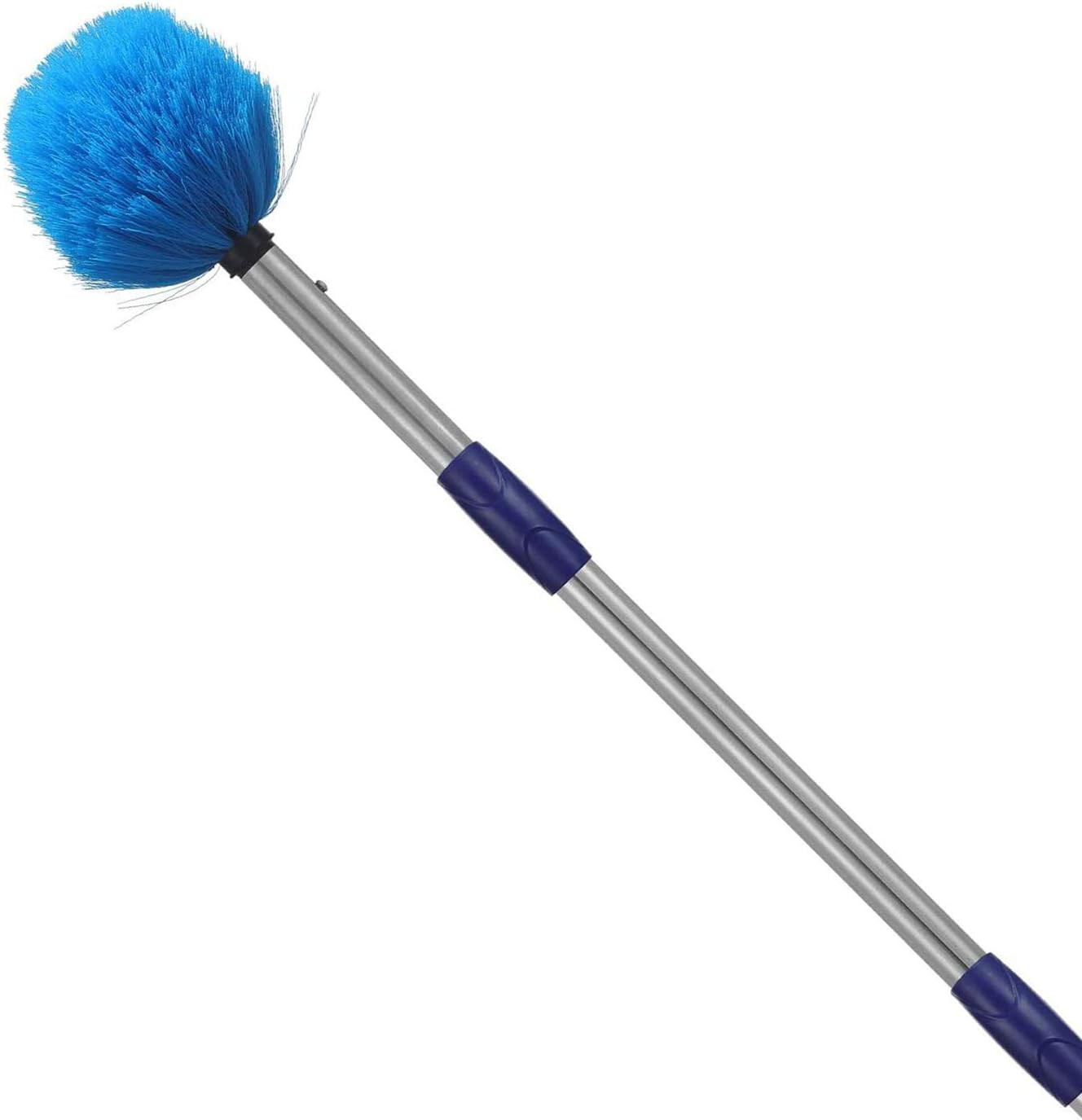 4ft Stainless Steel Cobweb Duster Brush Medium-Stiff Bristles Extendable