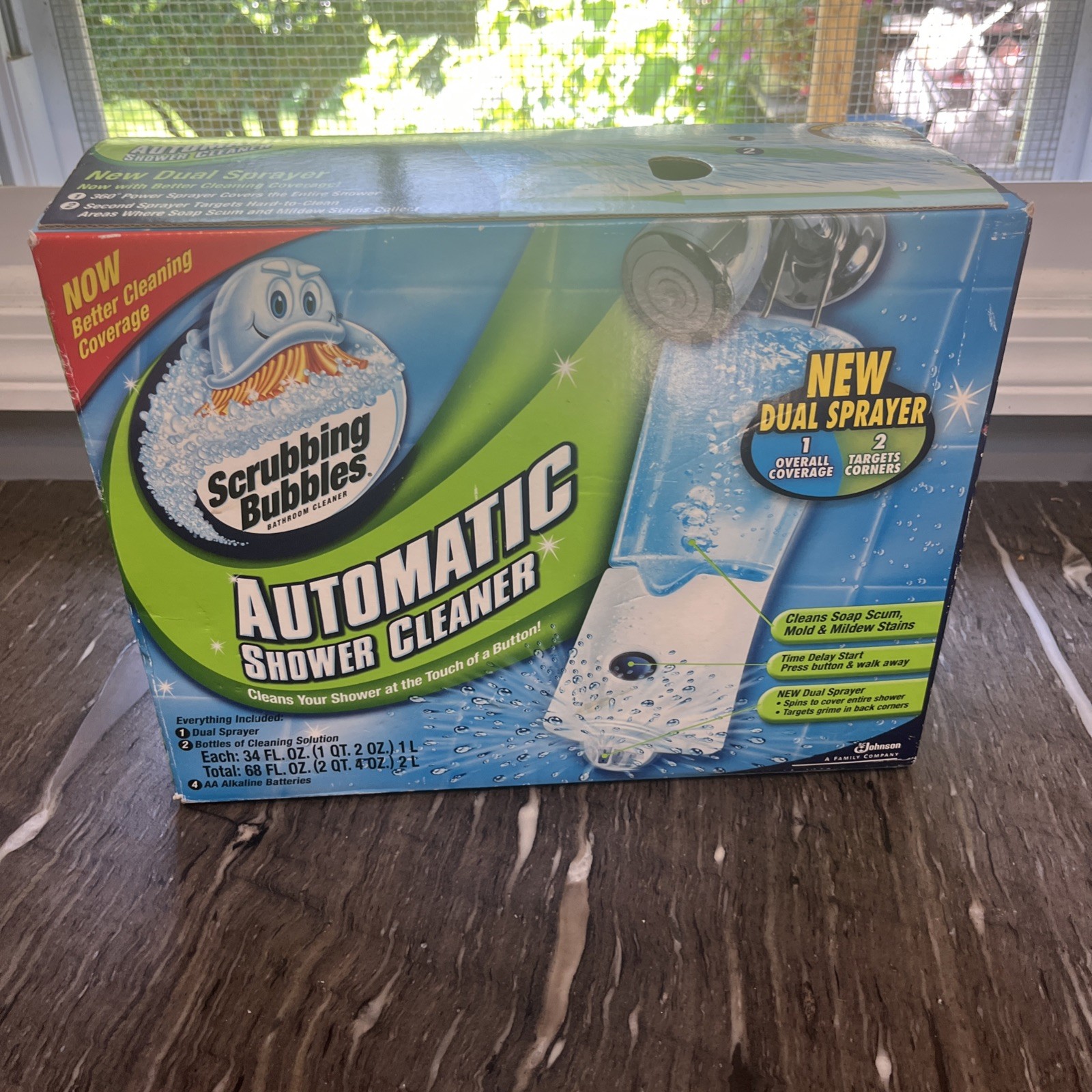 New automatic shower cleaner. Scrubbing bubbles w/ dual sprayer & 2 refills