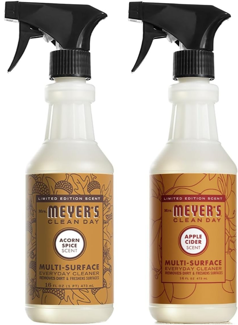 MRS. MEYER’S Multi-Surface Cleaner 16oz Set Apple Cider + Acorn Spice (Fall)