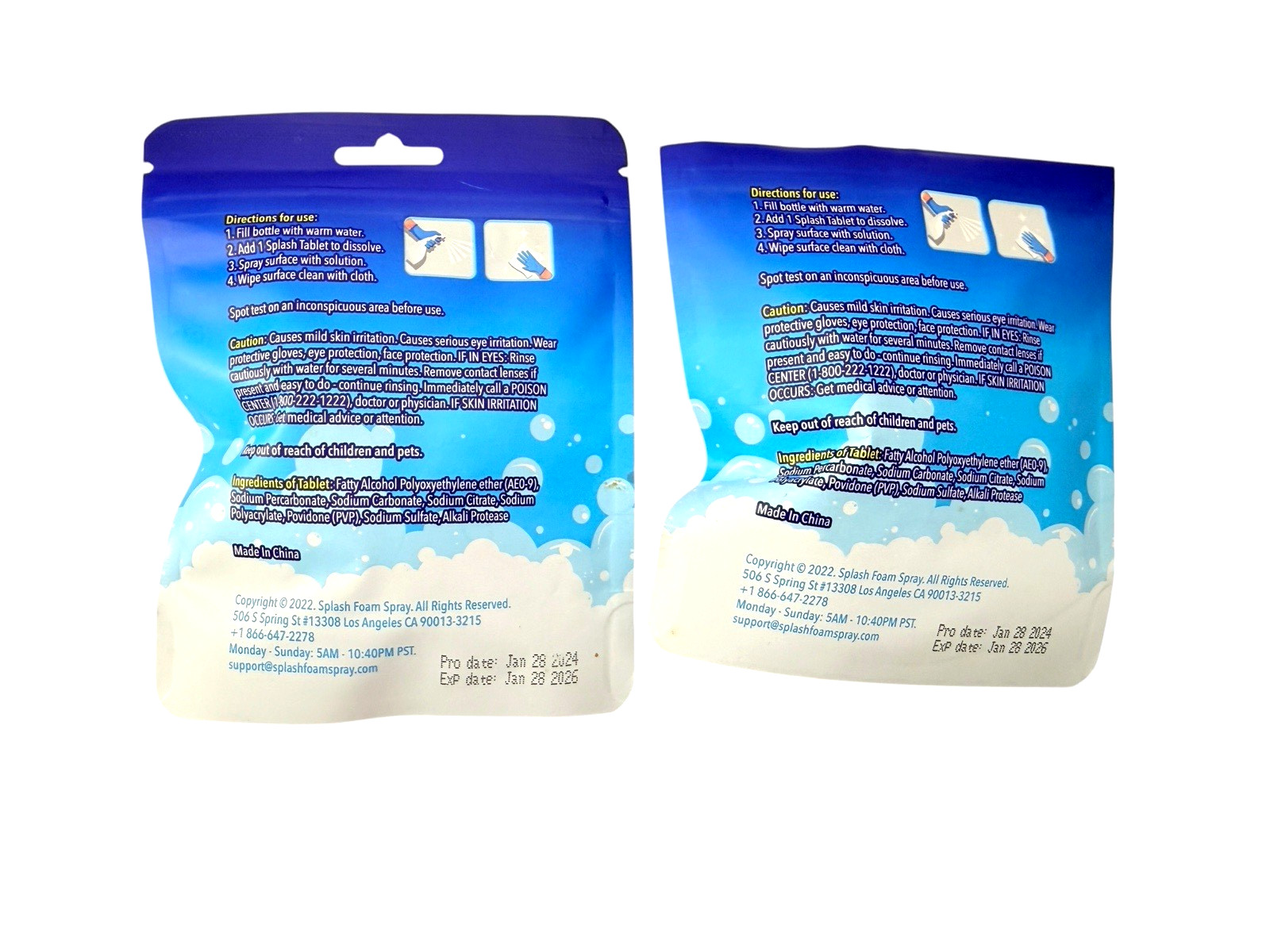 Lot of 2- Splash Spray Multi-purpose Cleaning Tablets, 10 Tablets Each, NEW