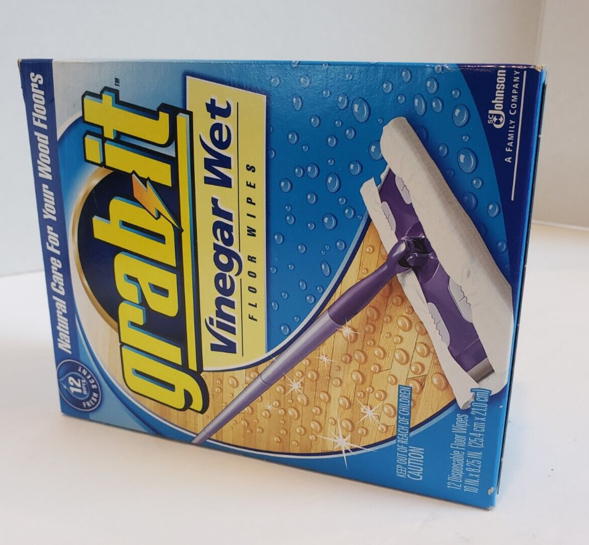 Pledge Grab-it Sweeper, 10 Dry Cleaning, 12 Vinegar Wet Cloths Vintage Floor Fan