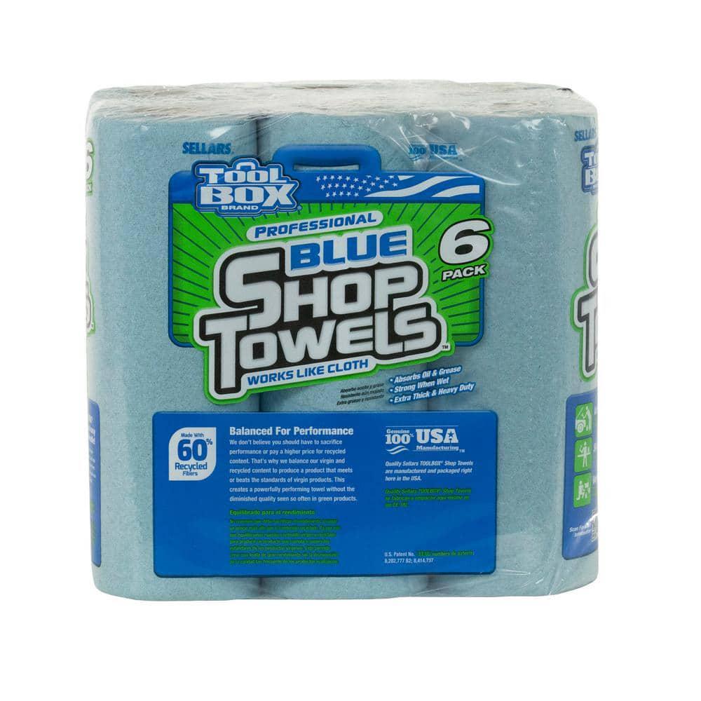 Shop Towels Disposable Blue Industrial Automotive Cleaning Towels 6Pack Sheets