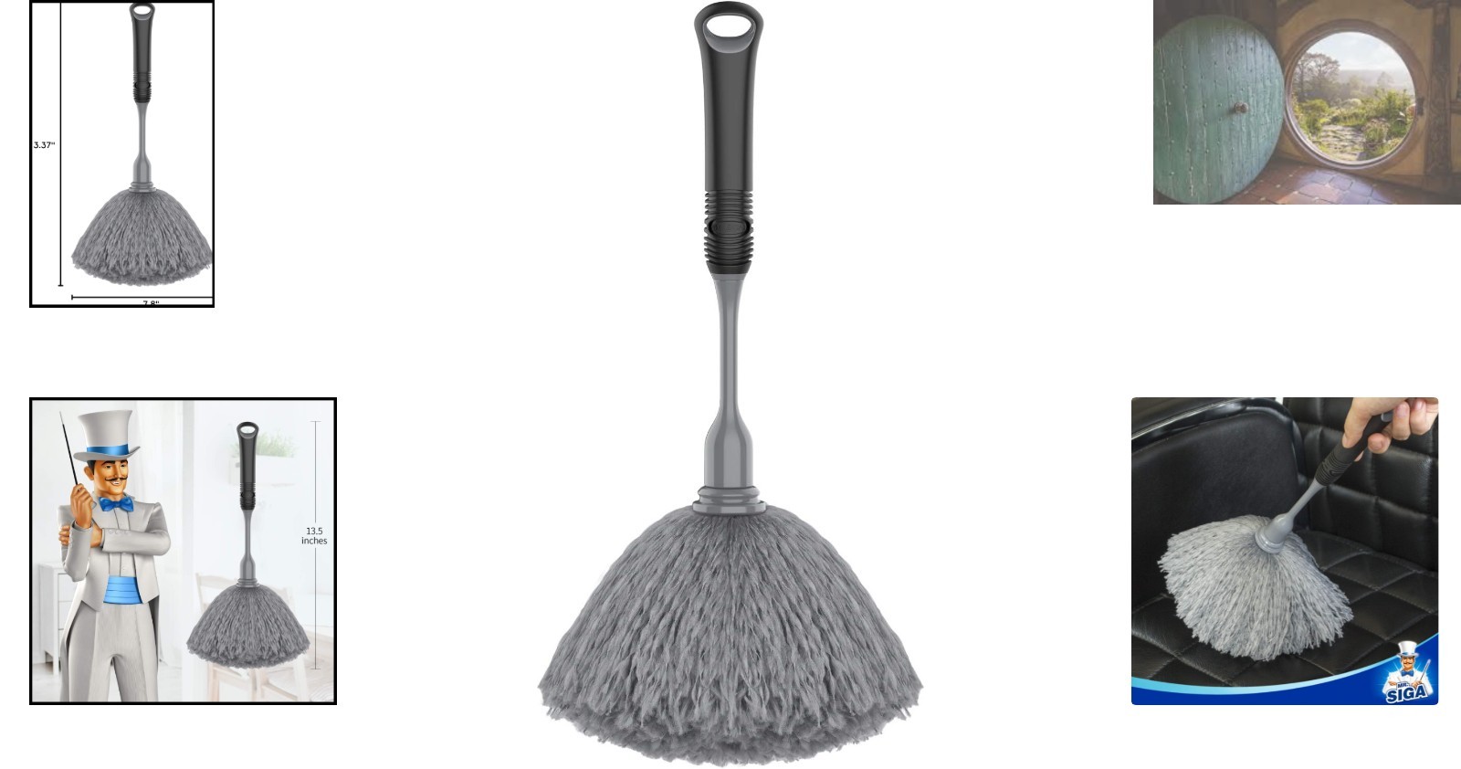 Microfiber Delicate Duster with Comfortable Grip & Washable Head – Gray & Black
