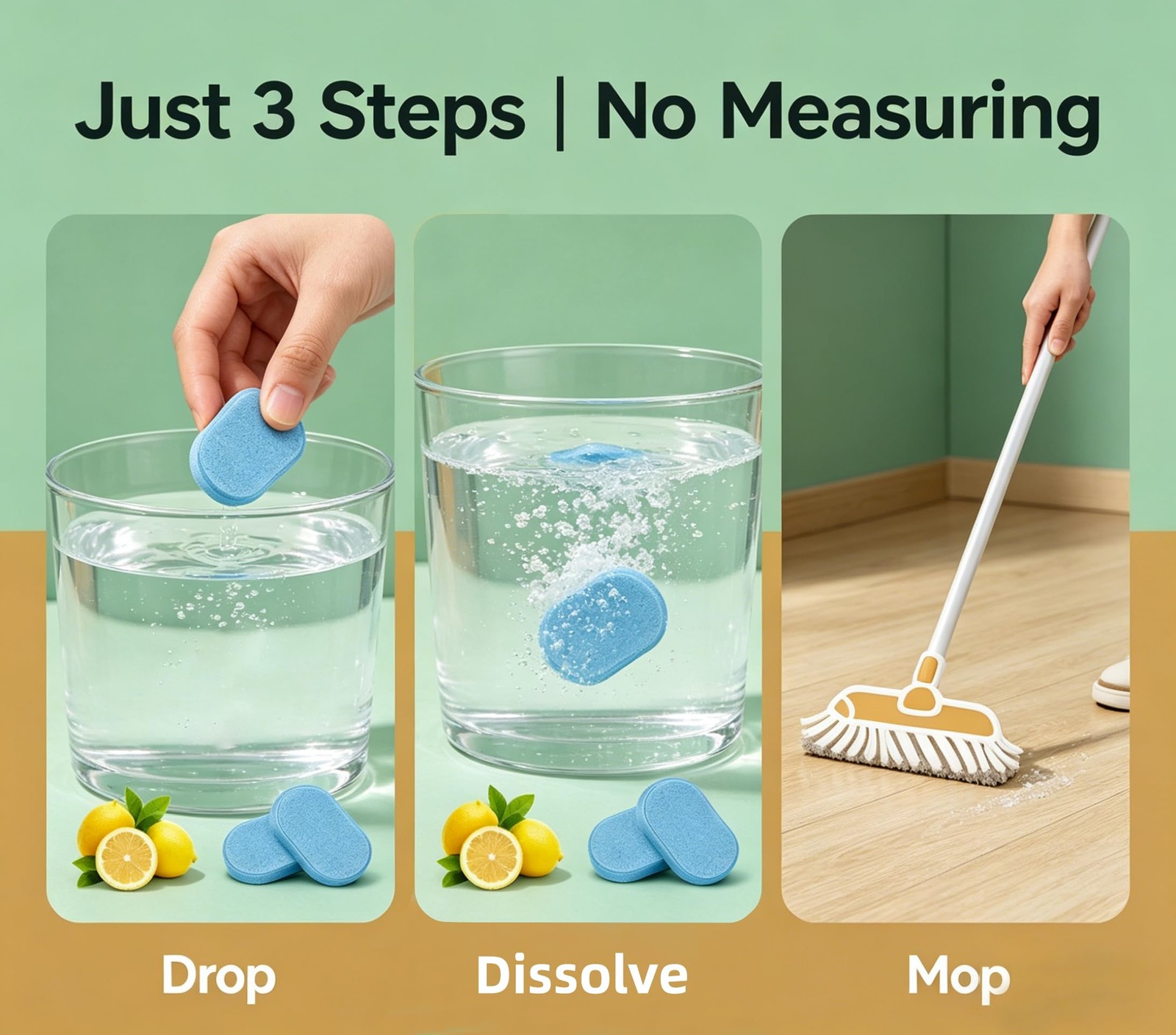 Floor Cleaner , 24pcs Multi-Surface Floor Cleaner Solution | Pet Safe, No Res…