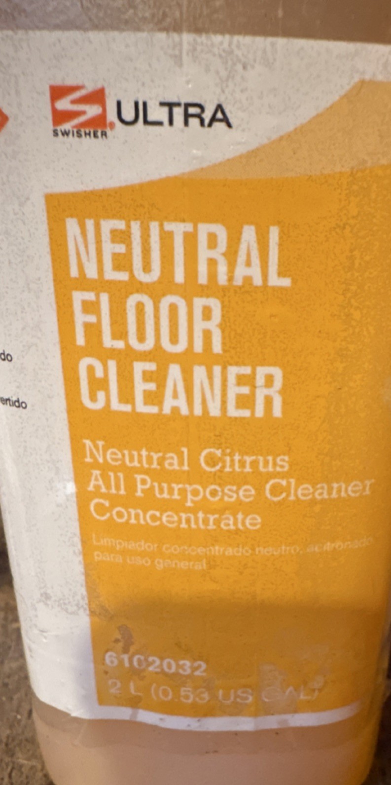 Swisher Ultra Neutral Citrus Floor Cleaner Concentrate, 2 Liter, All Purpose