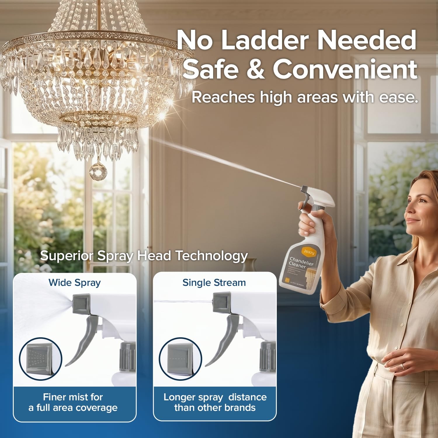 Jaxry Professional Crystal Chandelier Cleaner Drip Dry 32 Fl Oz (Pack of 1)